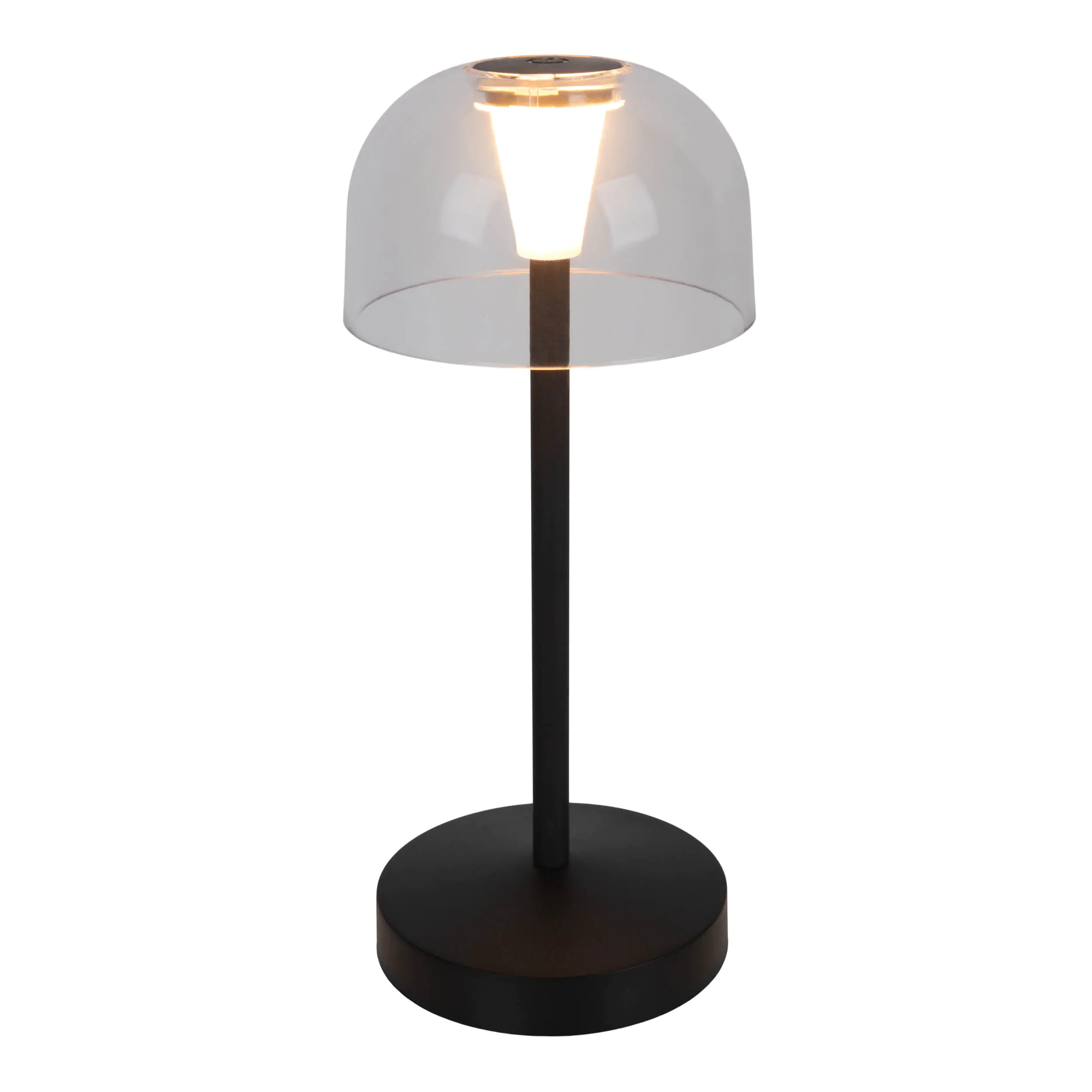 Light & More LED Akku-Tischleuchte Gomba schwarz dimmbar