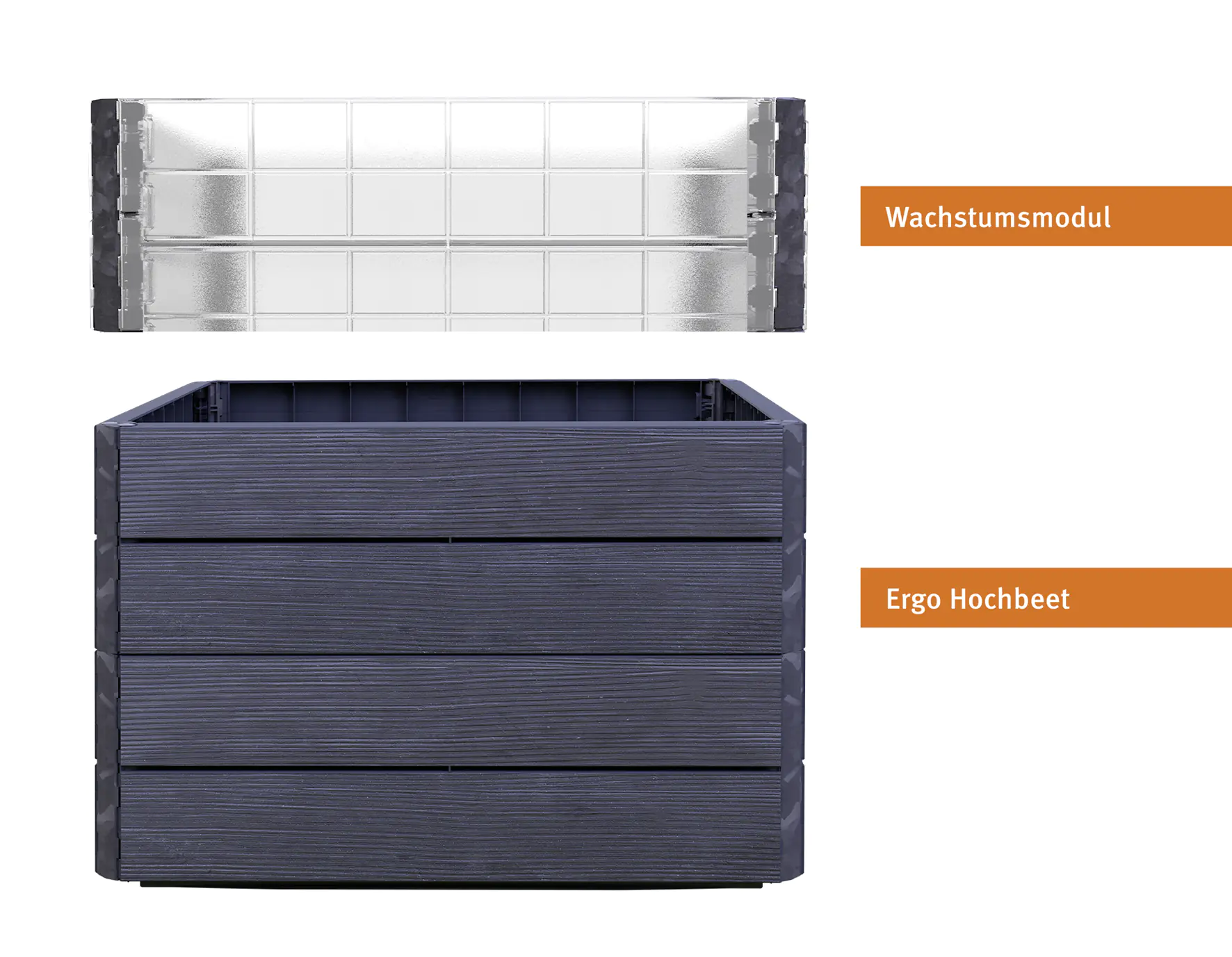 Garantia Hochbeet Ergo Quadro Turbo L 75 80 x 80 x 75 cm, wood, Wassersystem & Wachstumsmodul