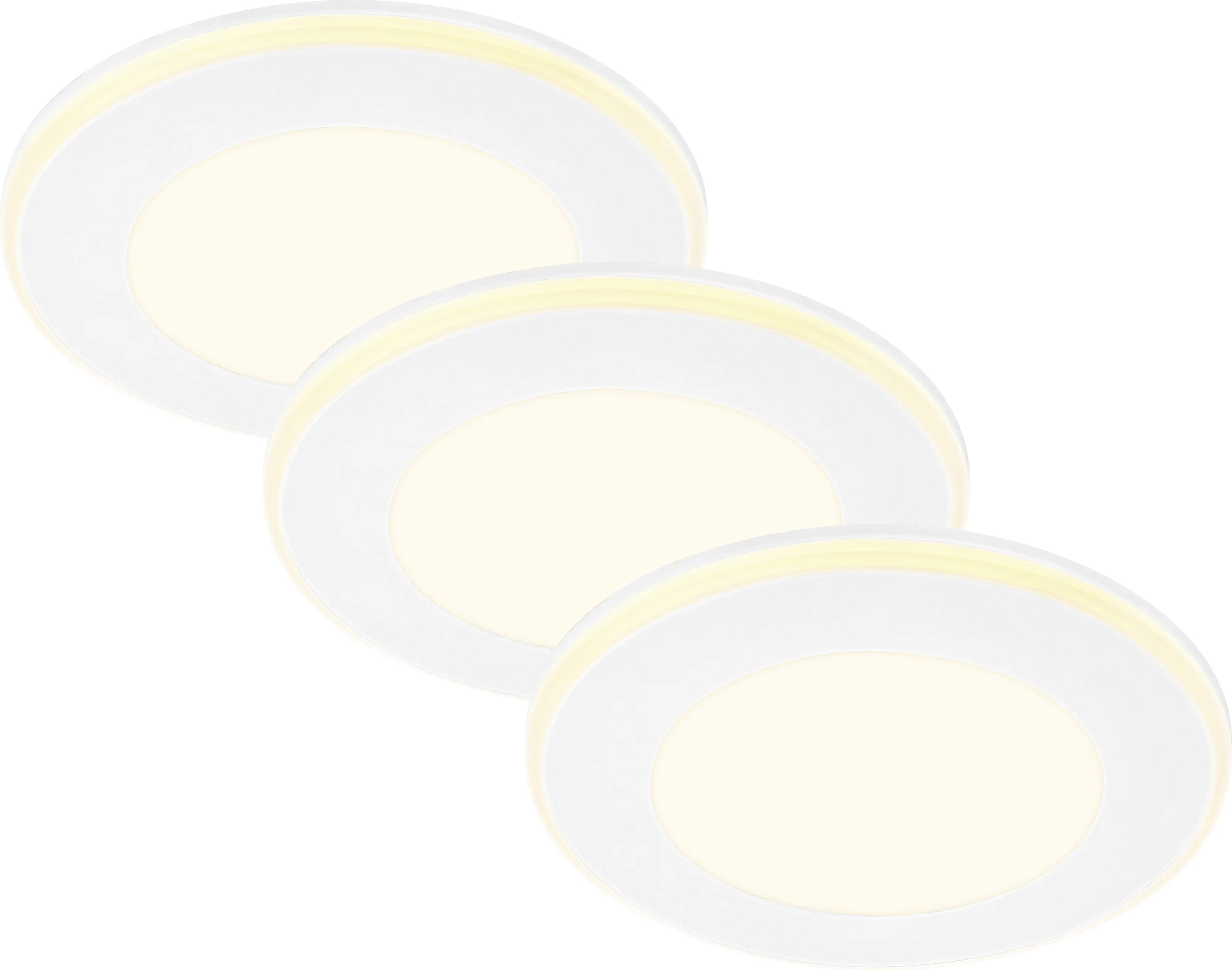 Briloner LED-Einbauleuchten 3er Set Mini 4,9W ,425lm  weiß Nachtlichtring