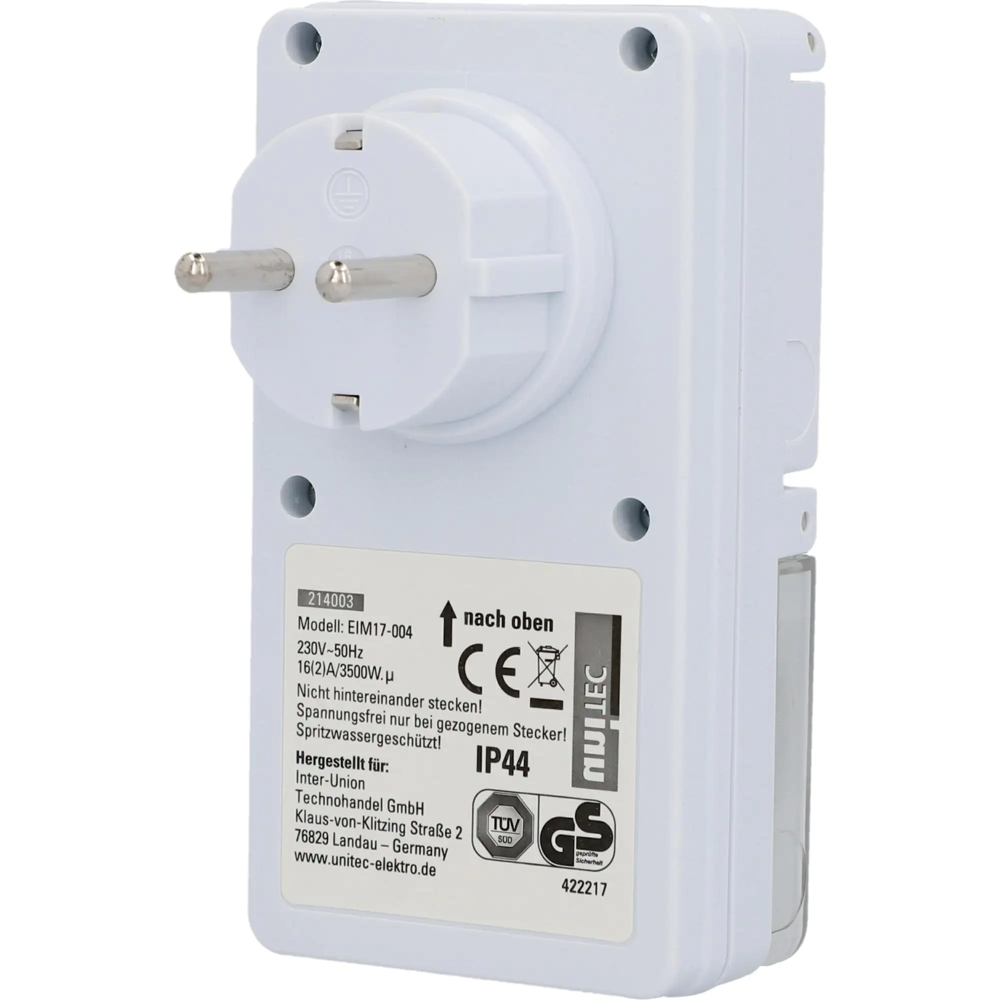Zeitschaltuhr 3.500 W mechanisch weiß IP44