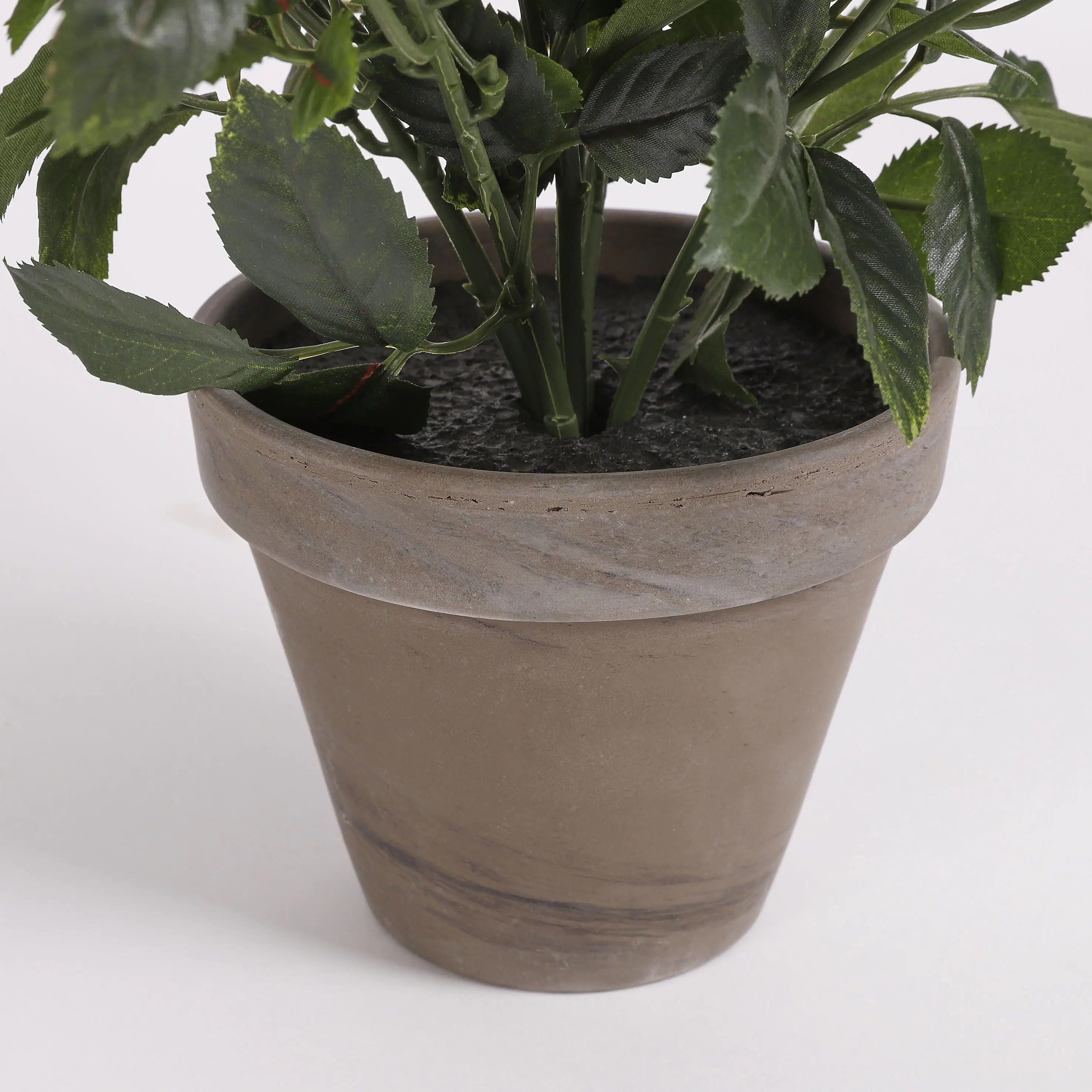 Mica künstlicher Rosenstrauch weiß im Blumentopf 33 x 25 cm