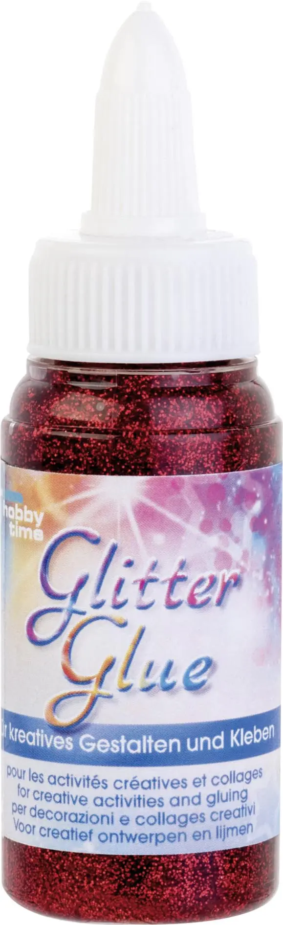 Glorex Glitterglue Flasche rot 60 ml