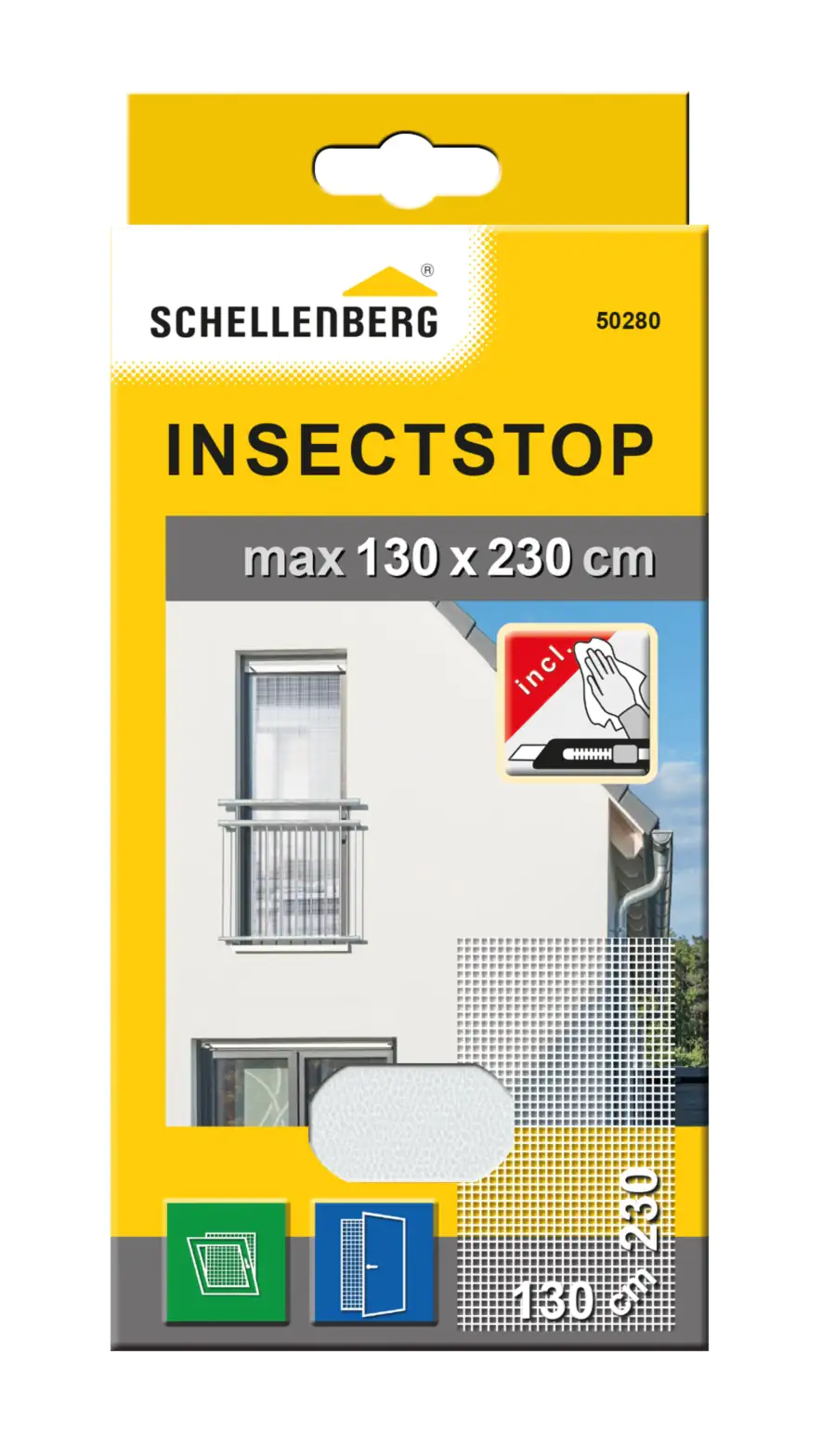 Schellenberg Fliegengitter 130 x 230 cm weiß individuell kürzbar
