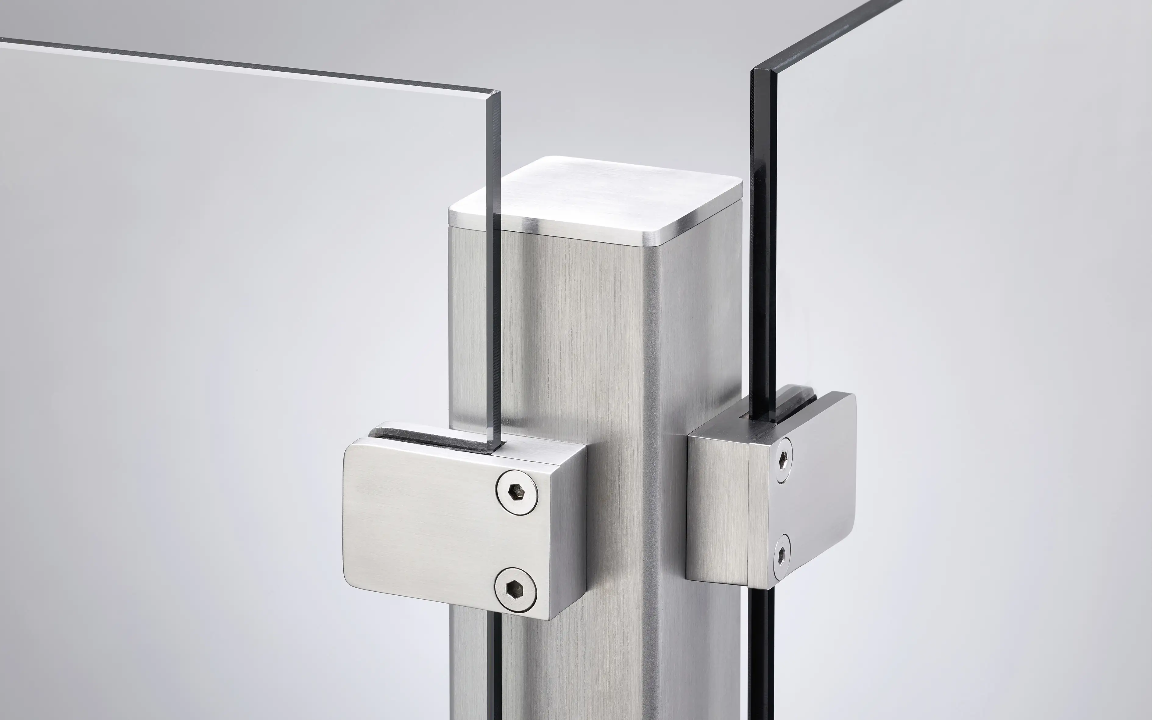 Ambiente Eckpfosten-Set zum ANSCHRAUBEN 187 cm, 60 x 60 mm, Edelstahl V2A