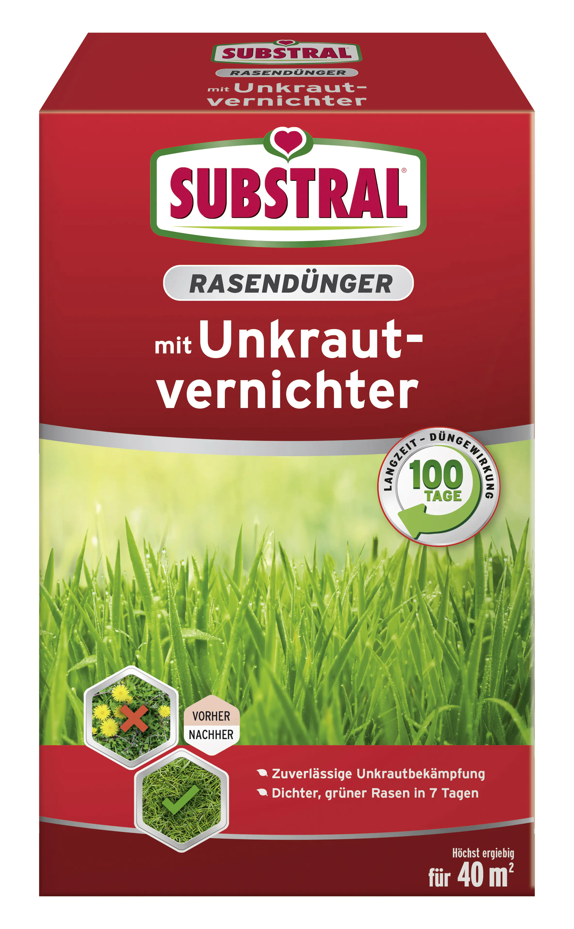 Substral Rasendünger mit Unkrautvernichter für 40 m² 0,8 kg