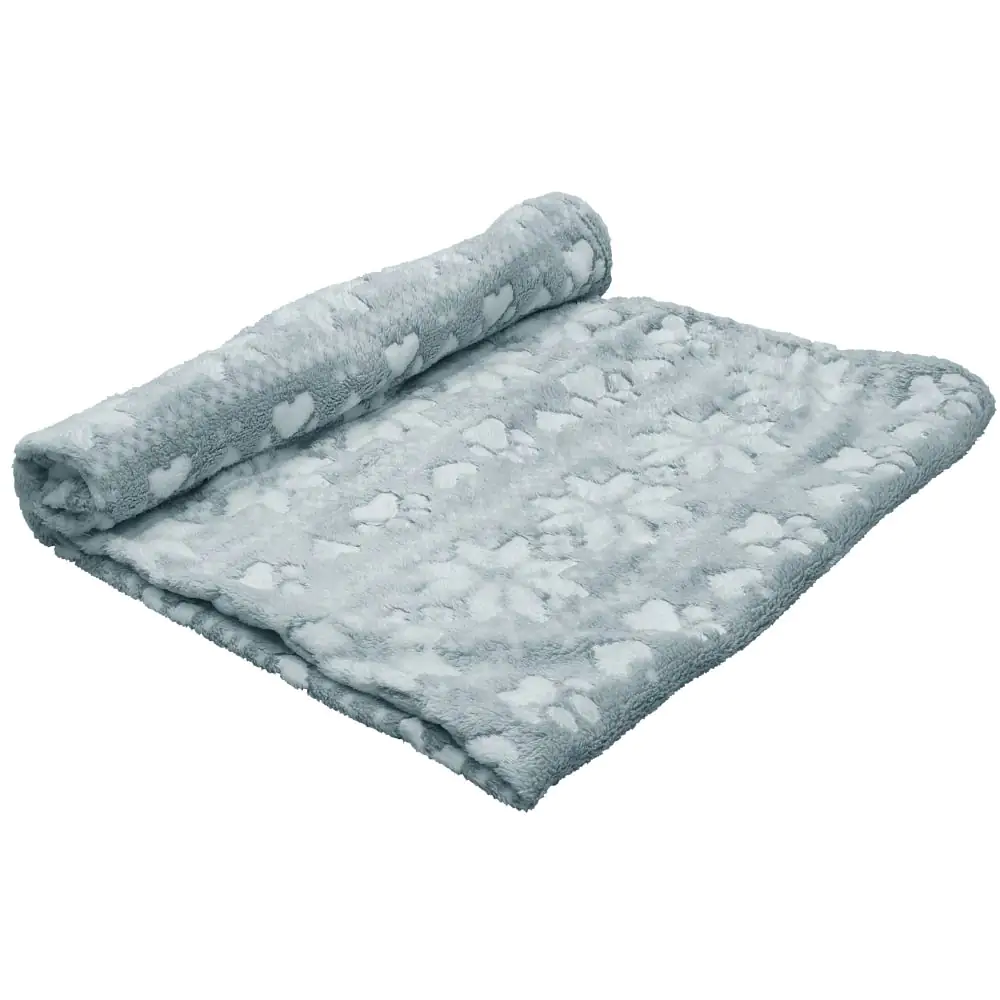 Nobbx Hundedecke Fleece Christmas Flokon grau 100 x 70 cm