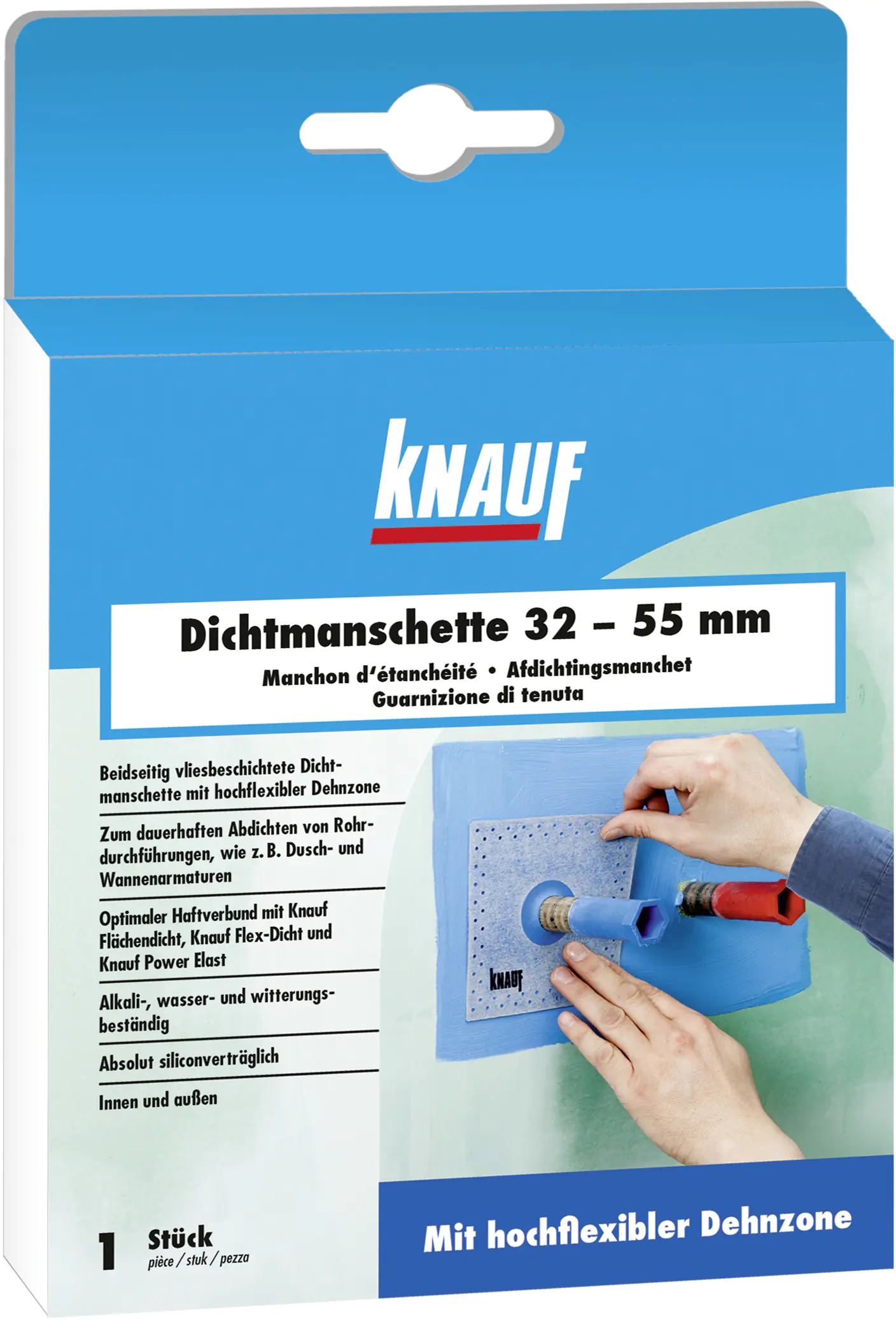 Knauf Dichtmanschette blau, 15 x 15 cm
