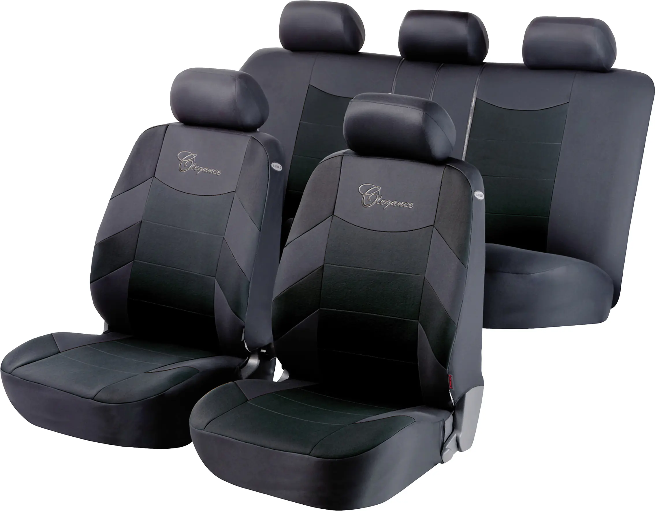 Walser Autositzbezug Basic Elegance Komplett-Set schwarz grau