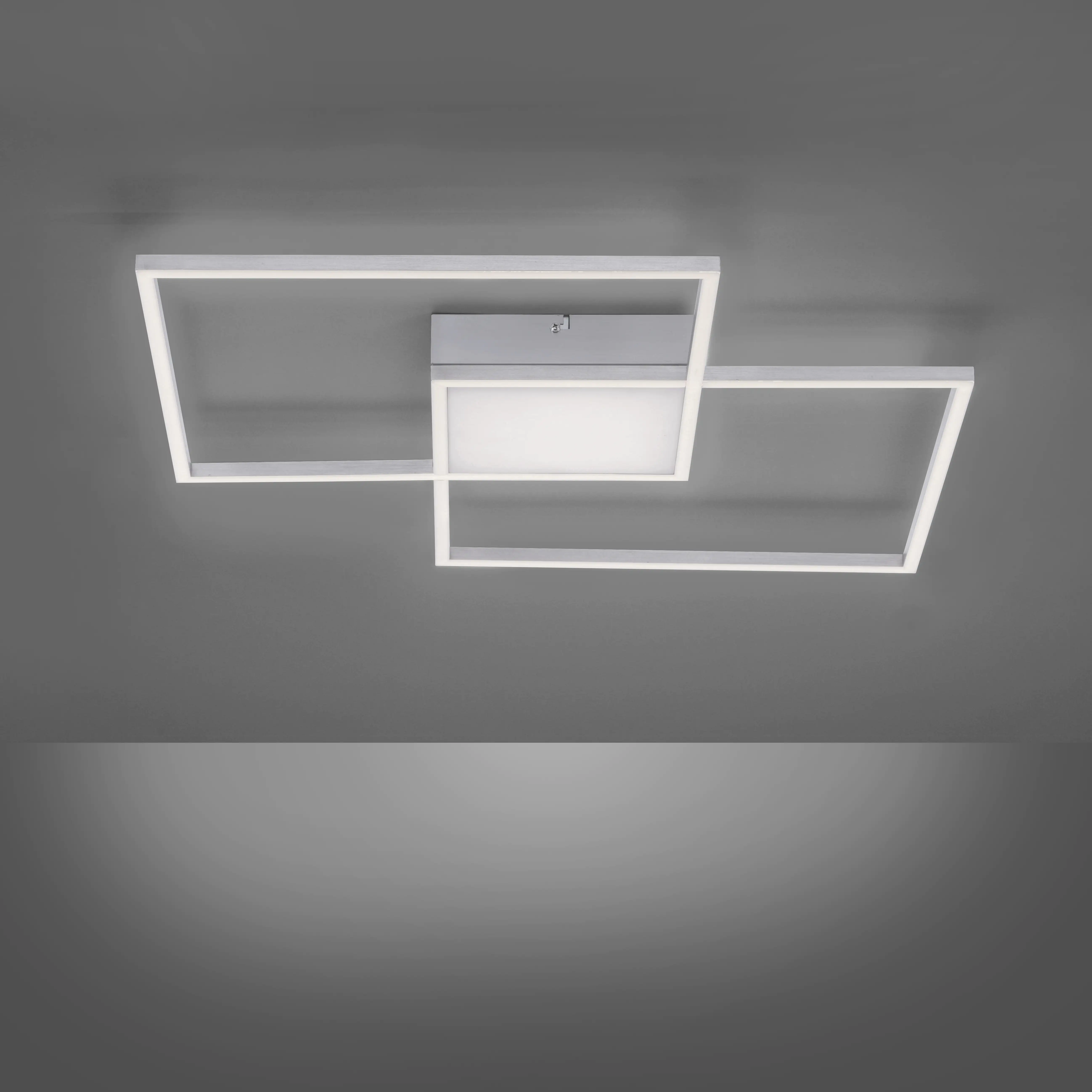 JustLight LED CCT Deckenleuchte Asmin nickel-matt 60 x 60 cm dimmbar