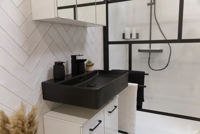 Primaster Keramikwaschbecken 60 cm Prag schwarz matt