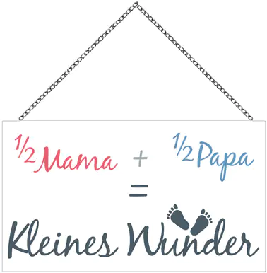 Schild mit Spruch Kleines Wunder, 23 x 13 cm mit Kette