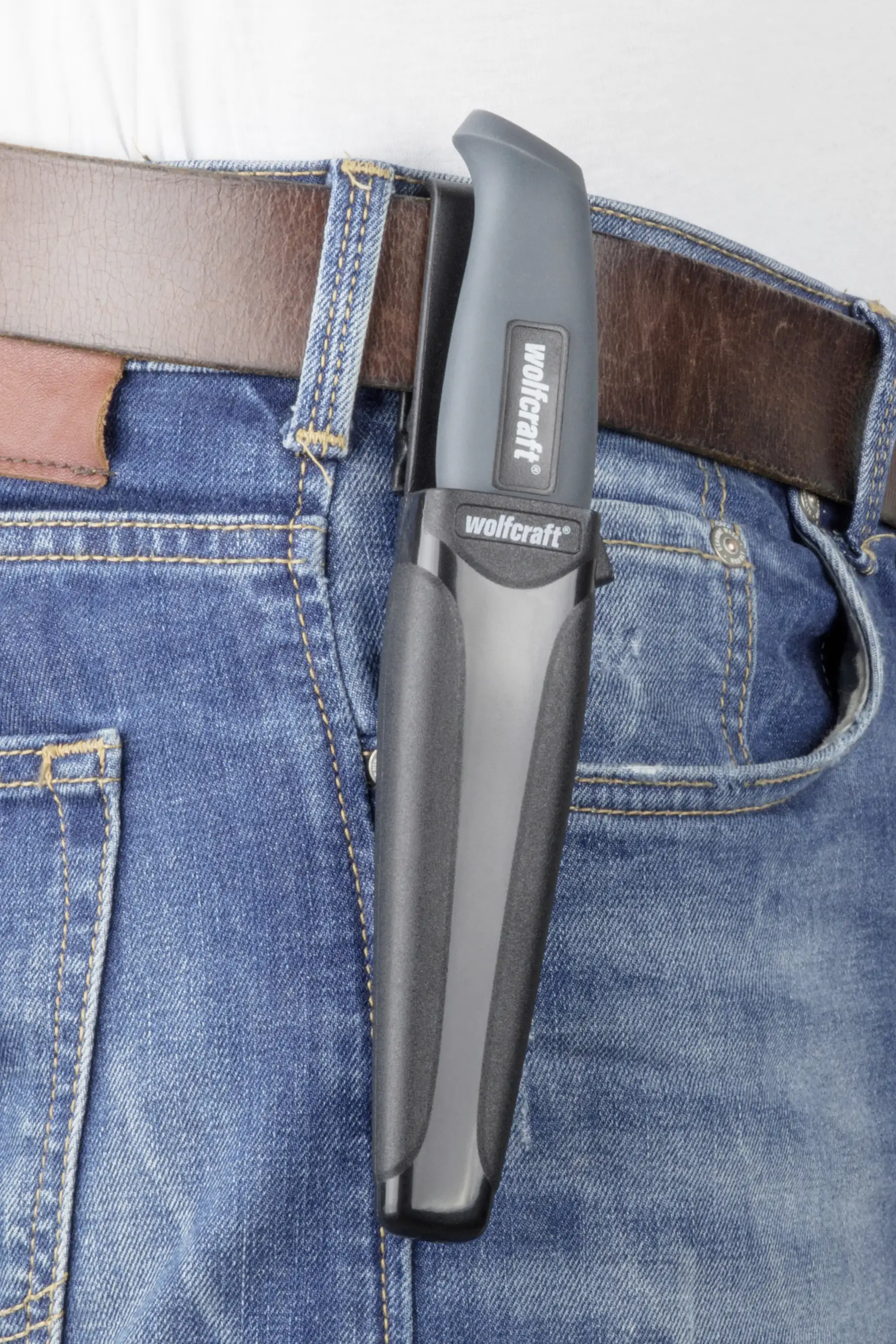 Wolfcraft Handwerkermesser gerade Klinge 95 mm und Köcher