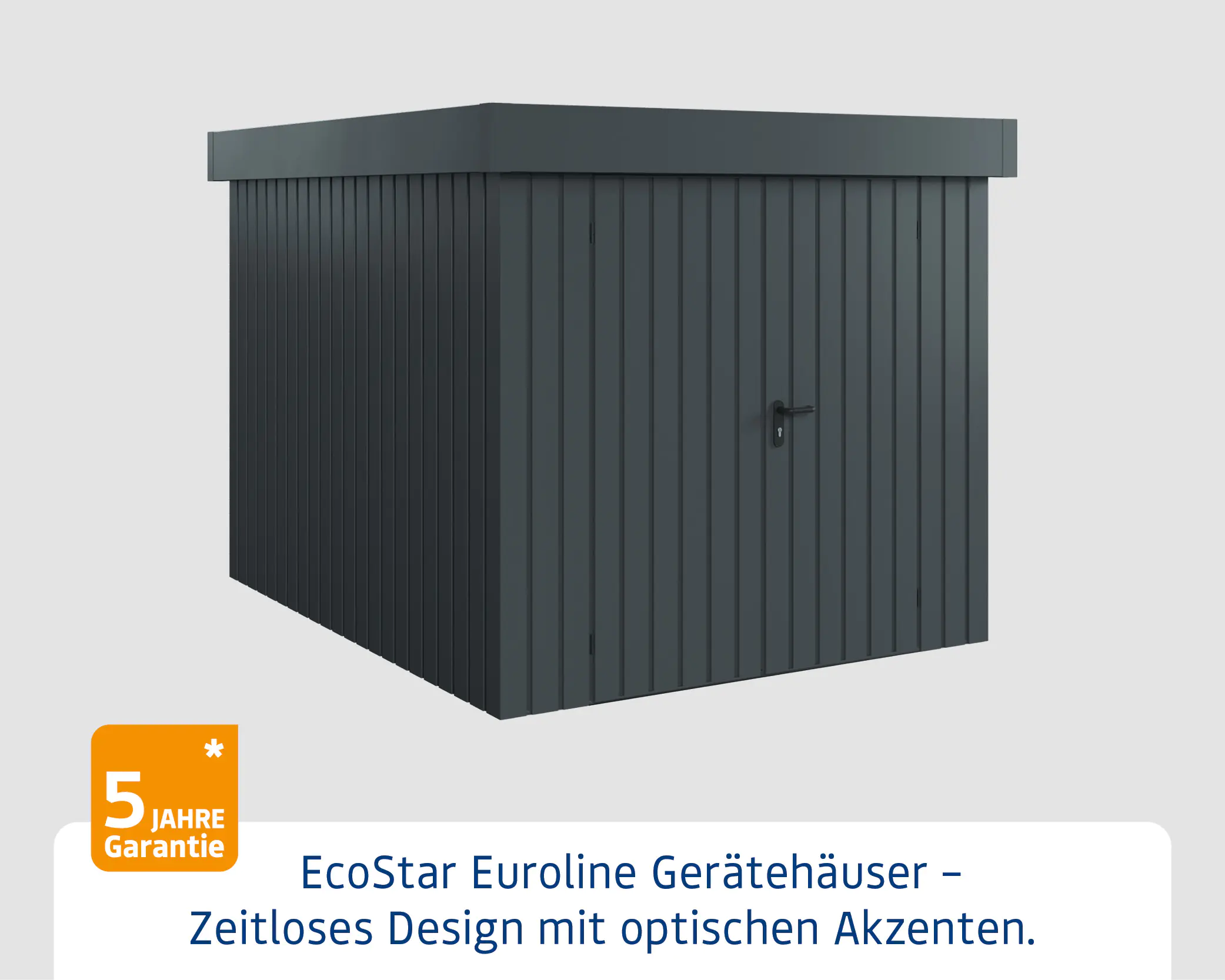 EcoStar Metallgerätehaus Euroline EFD6 anthrazit 214 x 262 cm 2-flg.