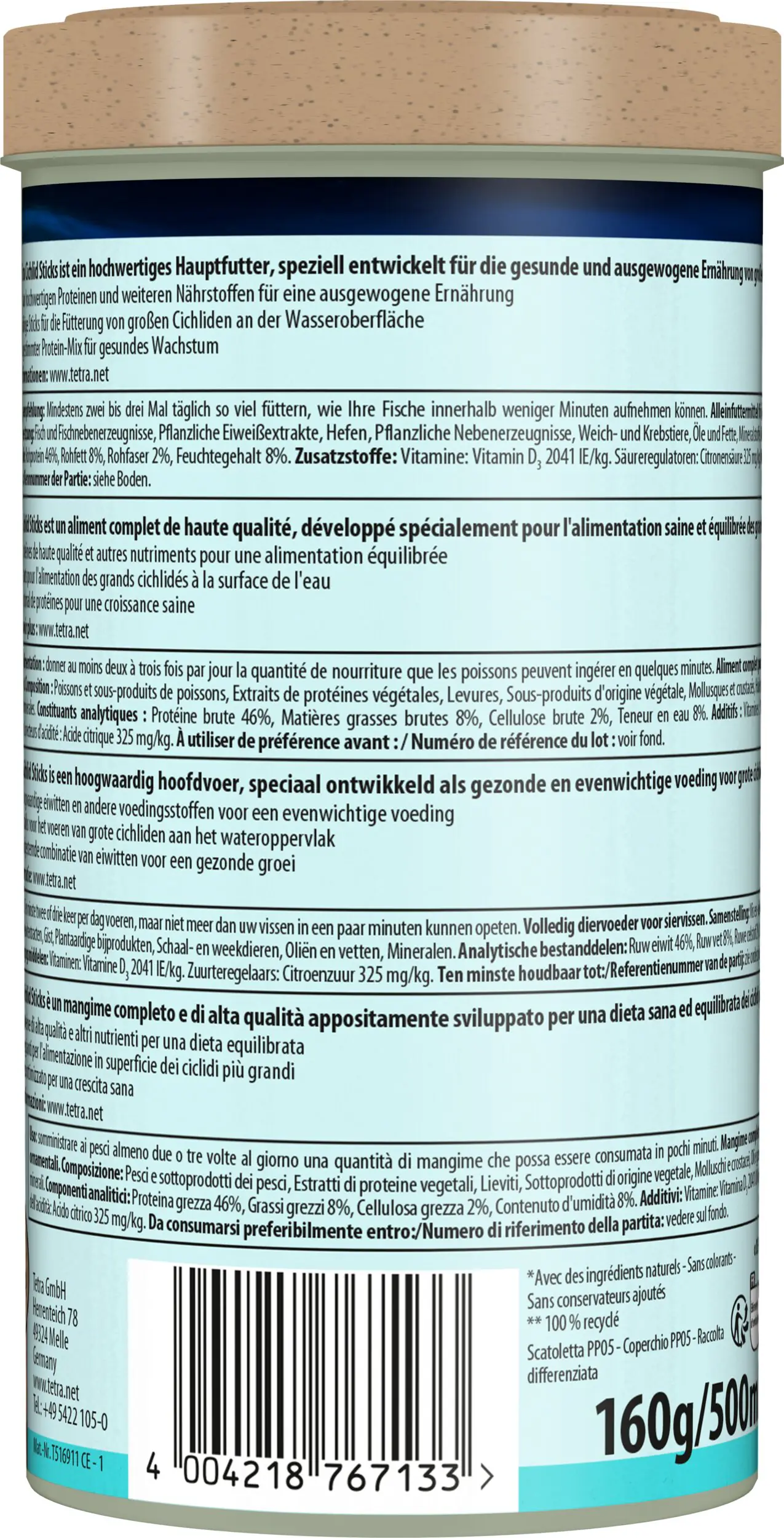 Tetra Cichlid Sticks 500 ml