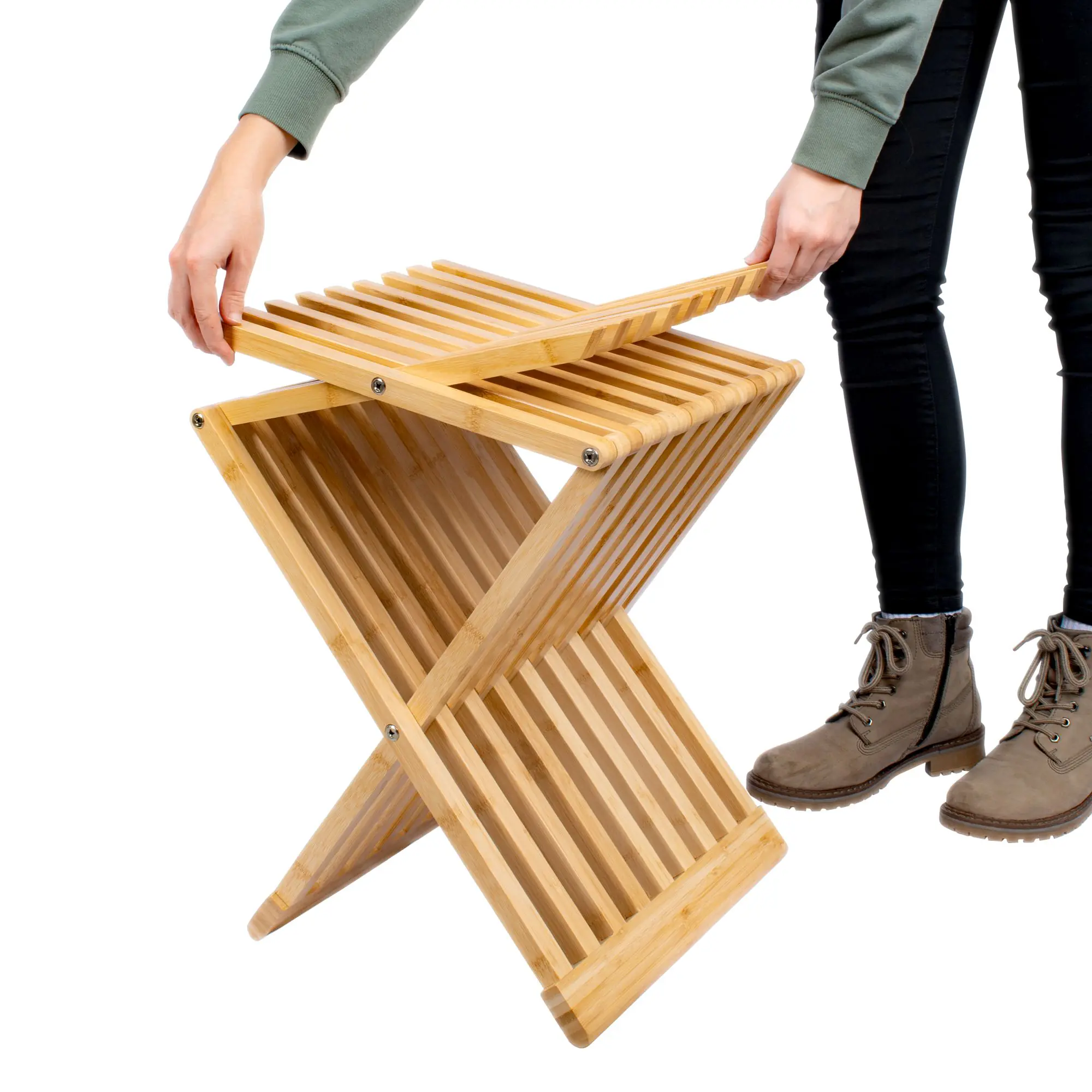 Schulte Badhocker aus Bambus klappbar 39 x 38 x 44 cm