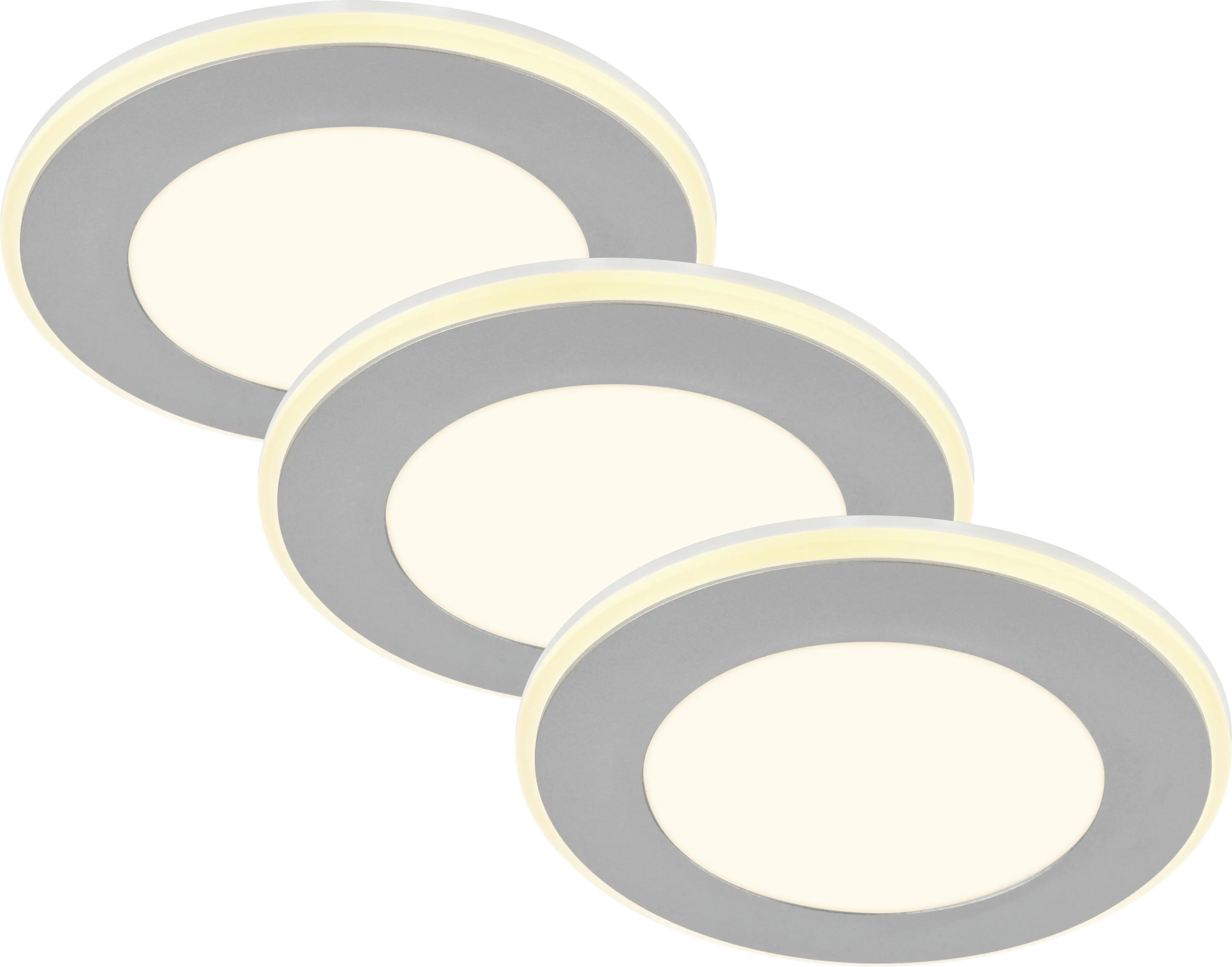 Briloner LED-Einbauleuchten 3er Set 4,9W 425lm chrom-matt Nachtlicht