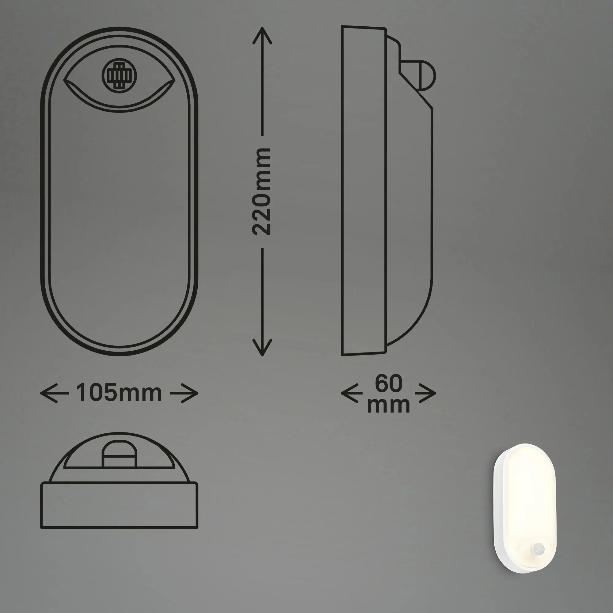 Briloner LED-Wandleuchte Ruch mit Bewegungsmelder 22 x 10,5 cm warmweiß weiß