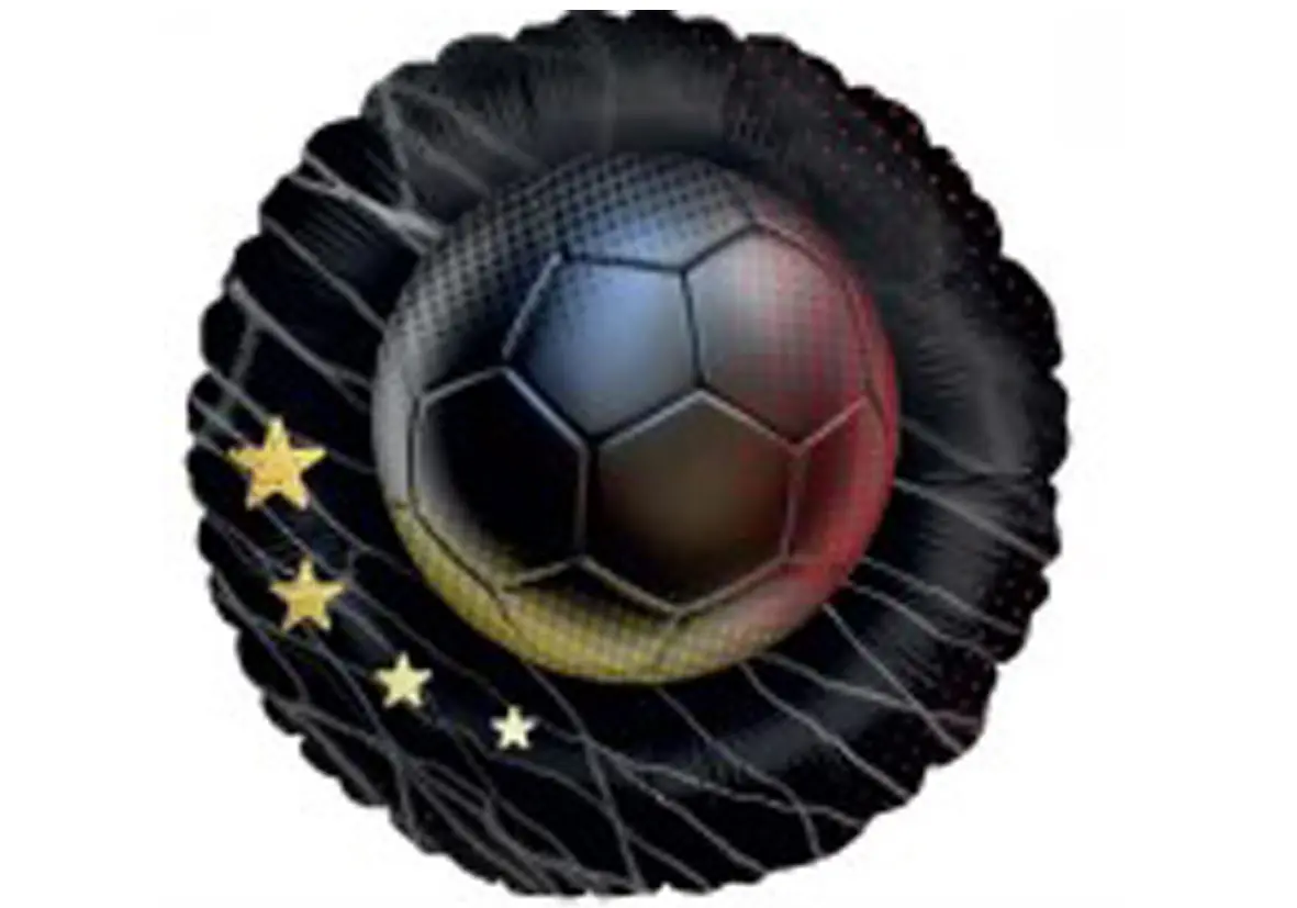 Folienballon Fußball 4 Sterne bunt 19 x 13,5 cm