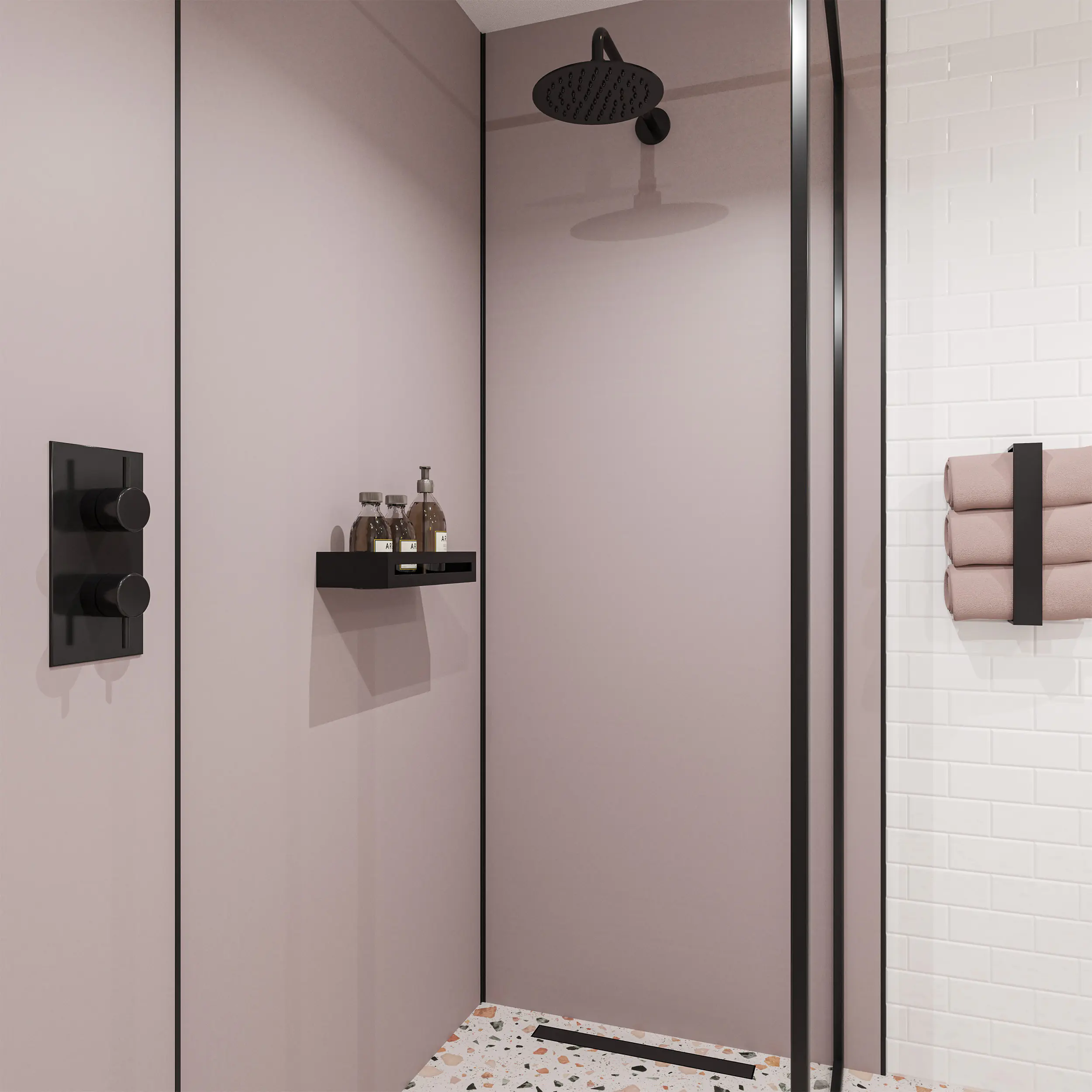 Wetwall Alloy Wandpaneel  Deep Blue Sea/Smoked Rose 120 x 244 cm