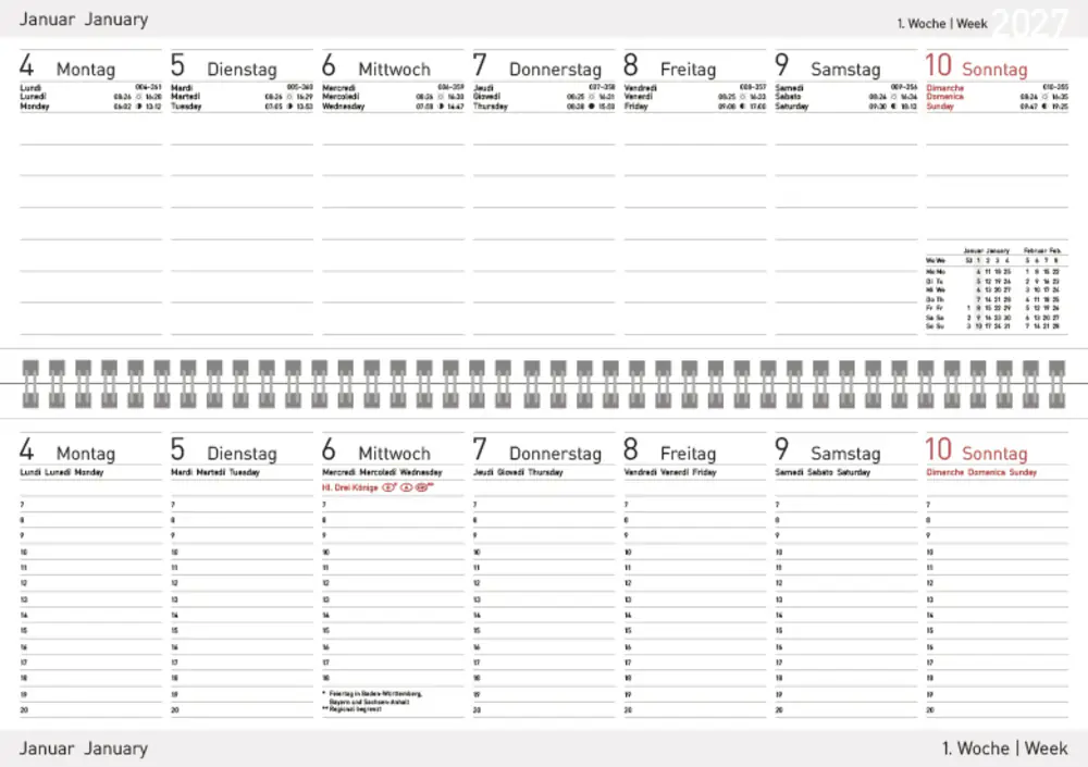 Korsch Kalender Professional Colourlux 2027 rot