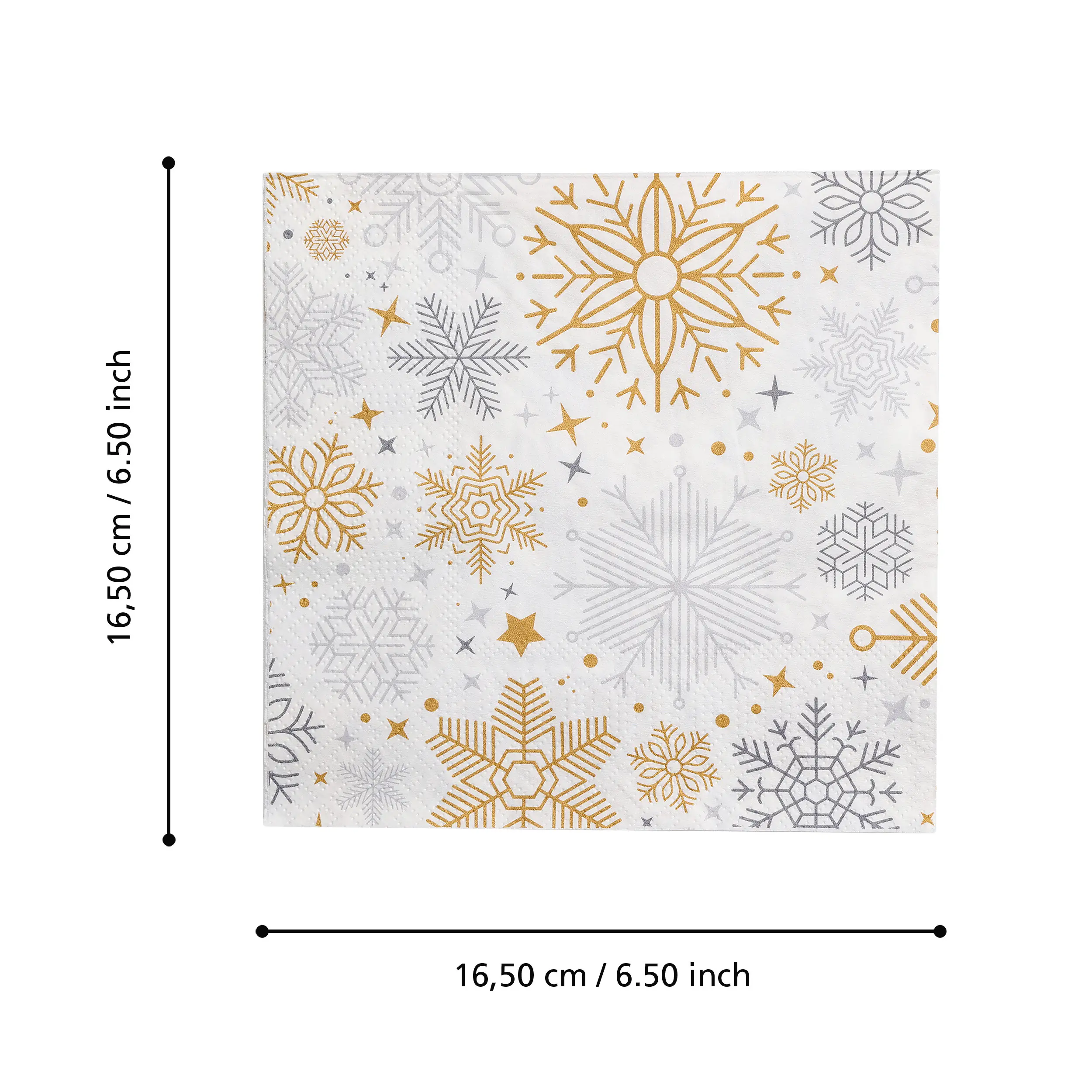 Eglo Servietten Sterne Pasig gold/grau 16,5 x 16,5 cm - 20er Pack