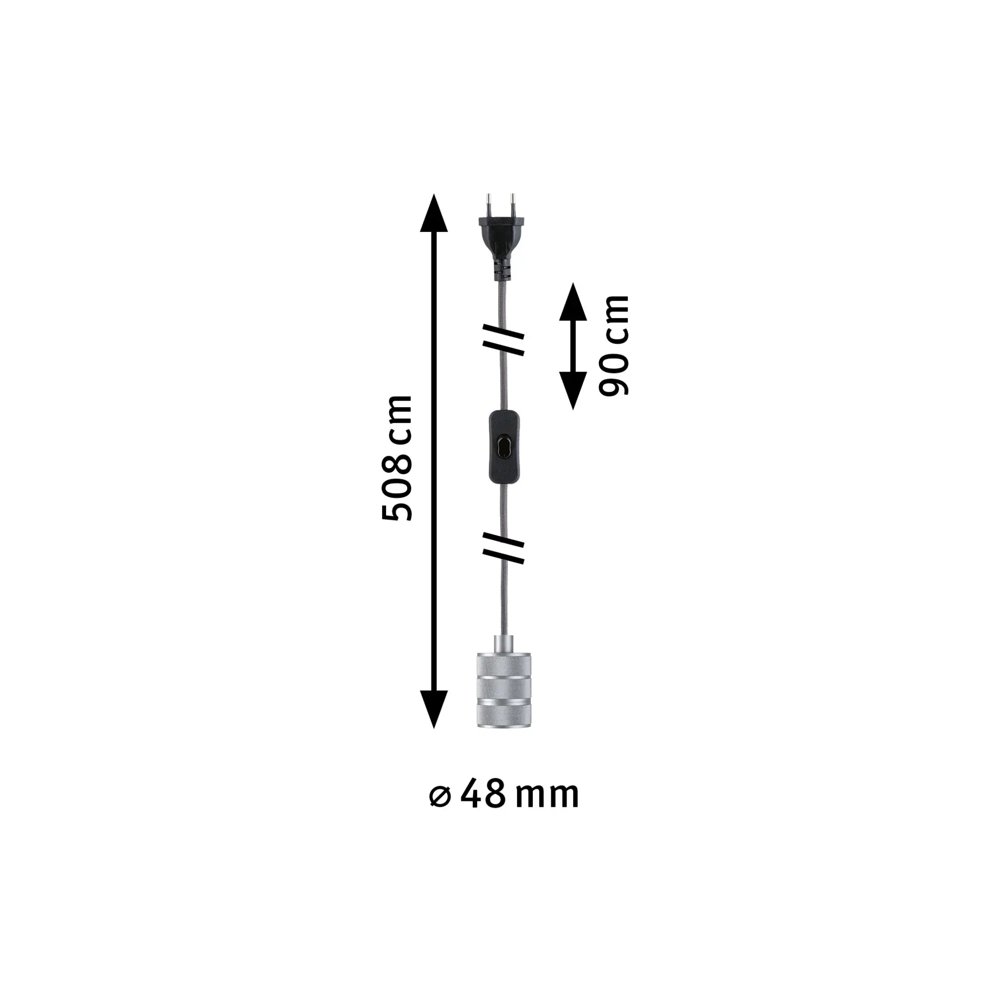 Paulmann Neordic Pendelleuchte Tilla 4,8 cm mit Stecker E27 20 W dimmbar