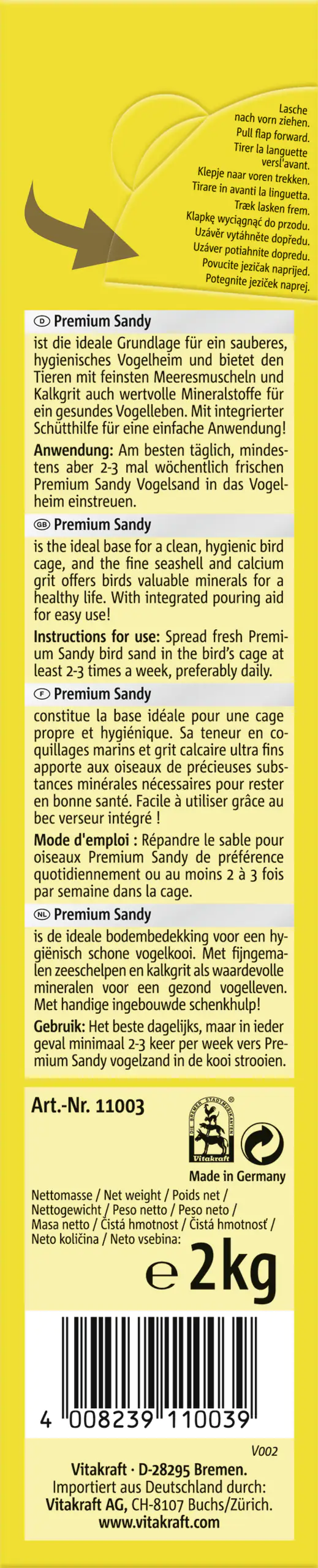 Vitakraft Premium Sandy Mineralsand 2 kg