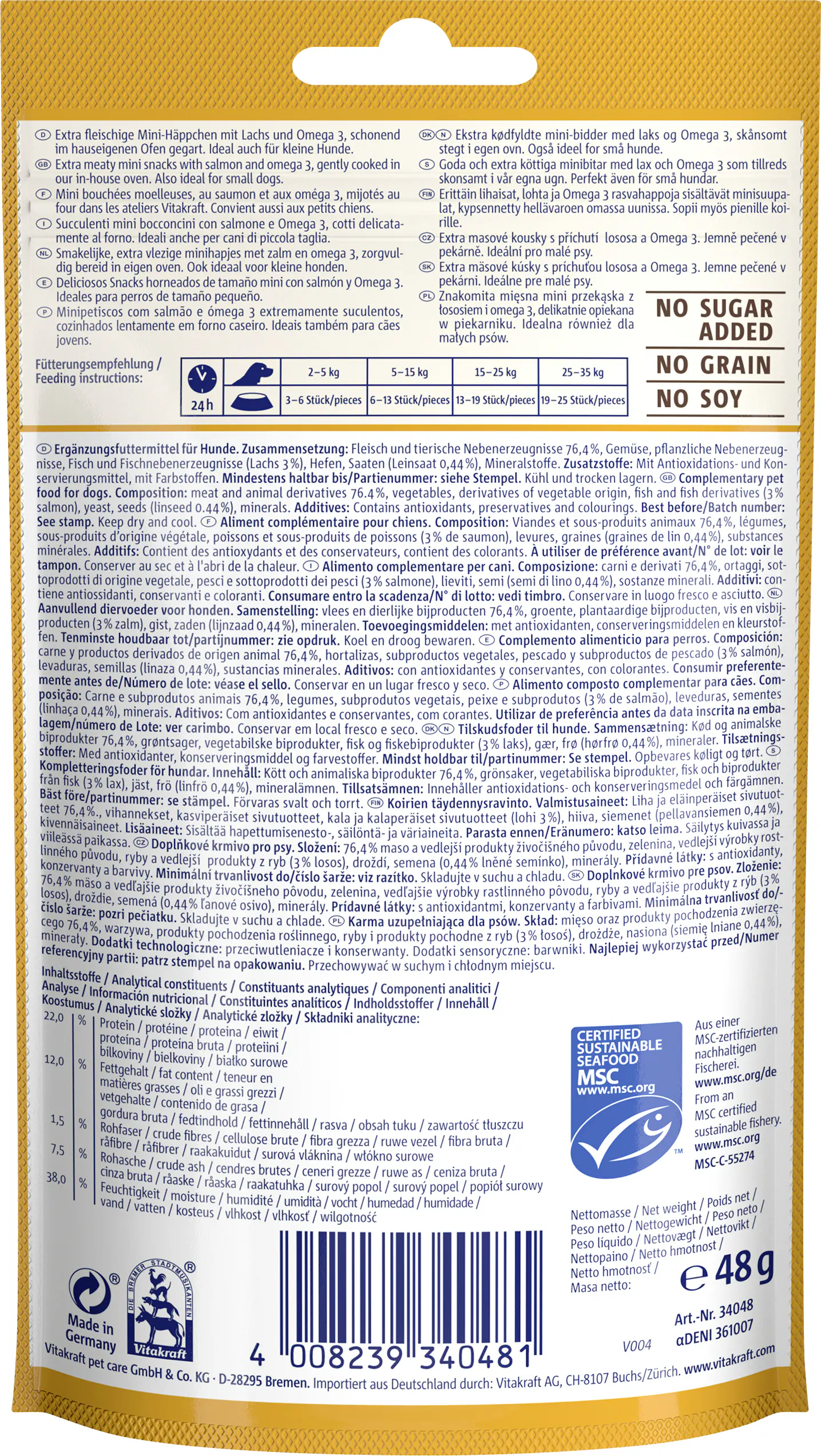 Vitakraft Treaties® Minis Lachs & Omega3 MSC 48 g