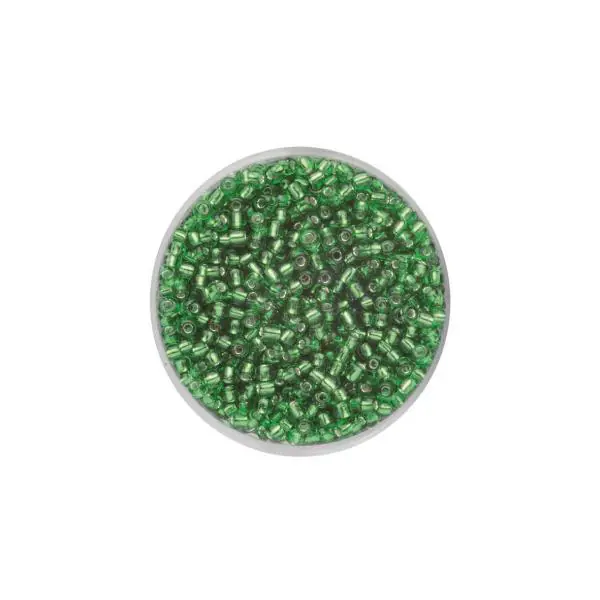 Glorex Rocailles Silbereinzug 2,6 mm 17 g, grün