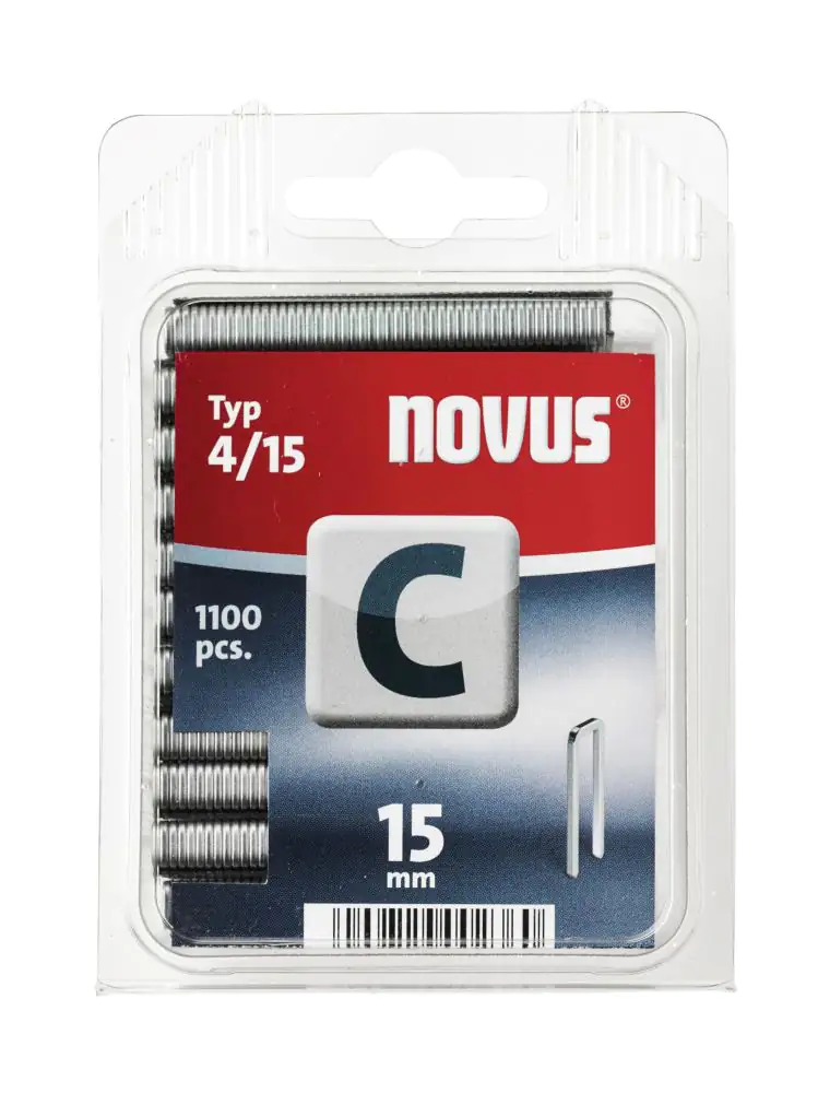 Novus Tackerklammer Typ C 4 15 mm 1100 Stück Schmalrückenklammer