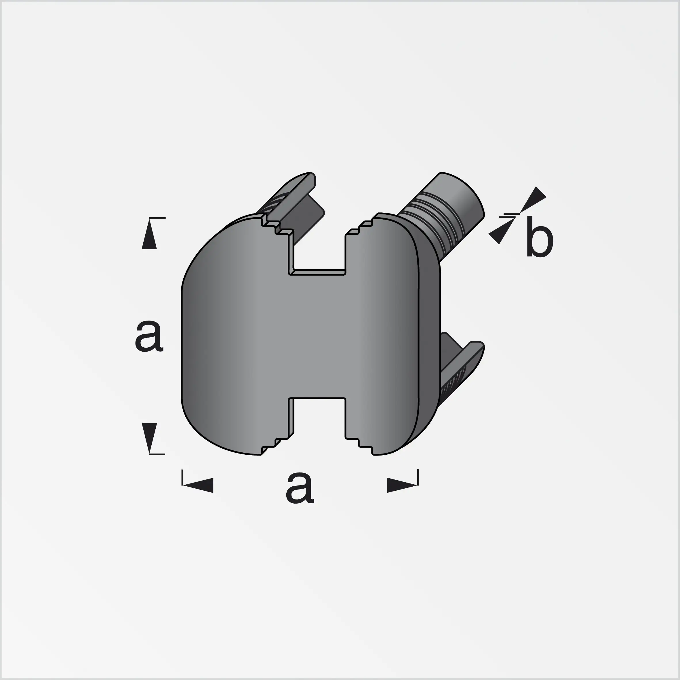 coaxis®-Verbindungskappe für Säulen-Profil 27.5 x 5.3 mm (Kunststoff)