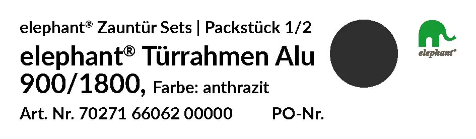 elephant Türrahmenset anthrazit 90 x 180 cm