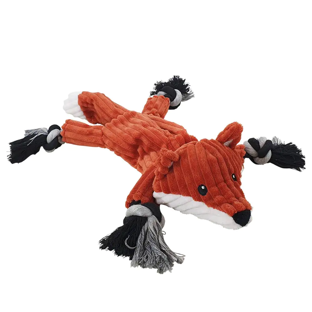 Nobby Hundespielzeug Plüschfuchs mit Seil 38 cm
