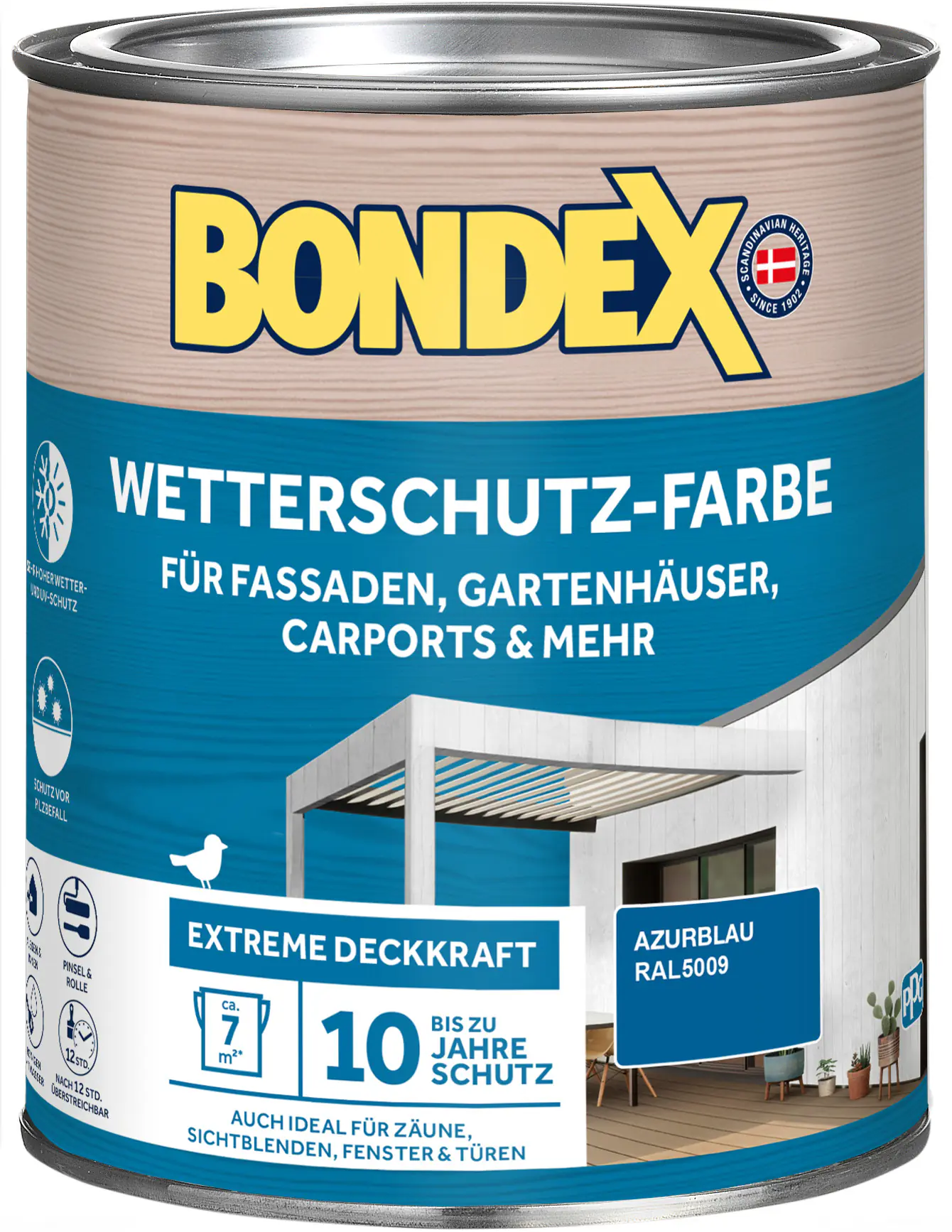 Bondex Wetterschutzfarbe 0,75 L azurblau 