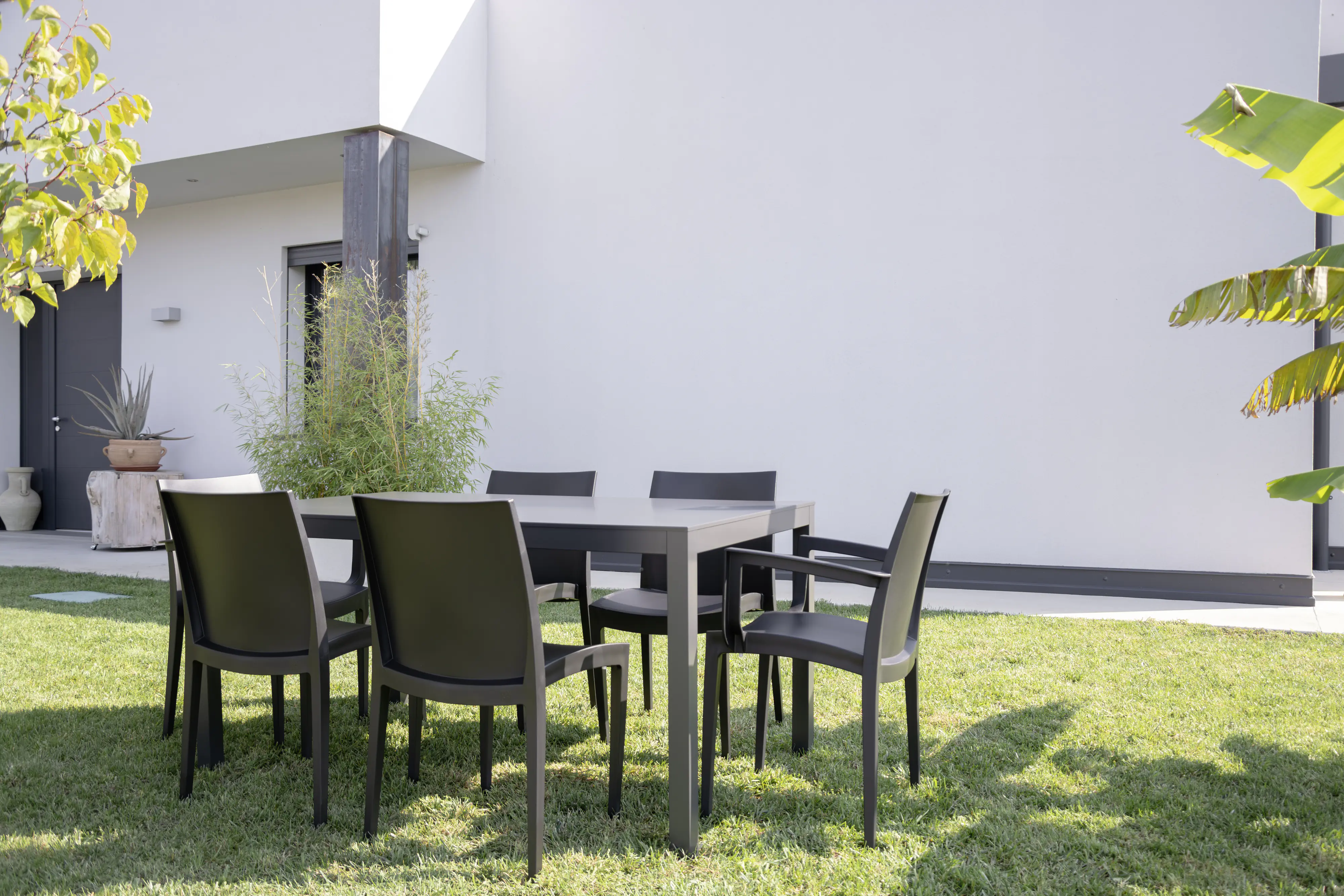 Grandsoleil Gartenstuhl Kunststoff Venice mit Armlehne anthrazit