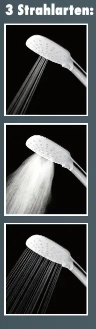 Primaster Handbrause 3 Strahlarten Water Dance quadratisch chrom-weiß mit Wasserspareinsatz