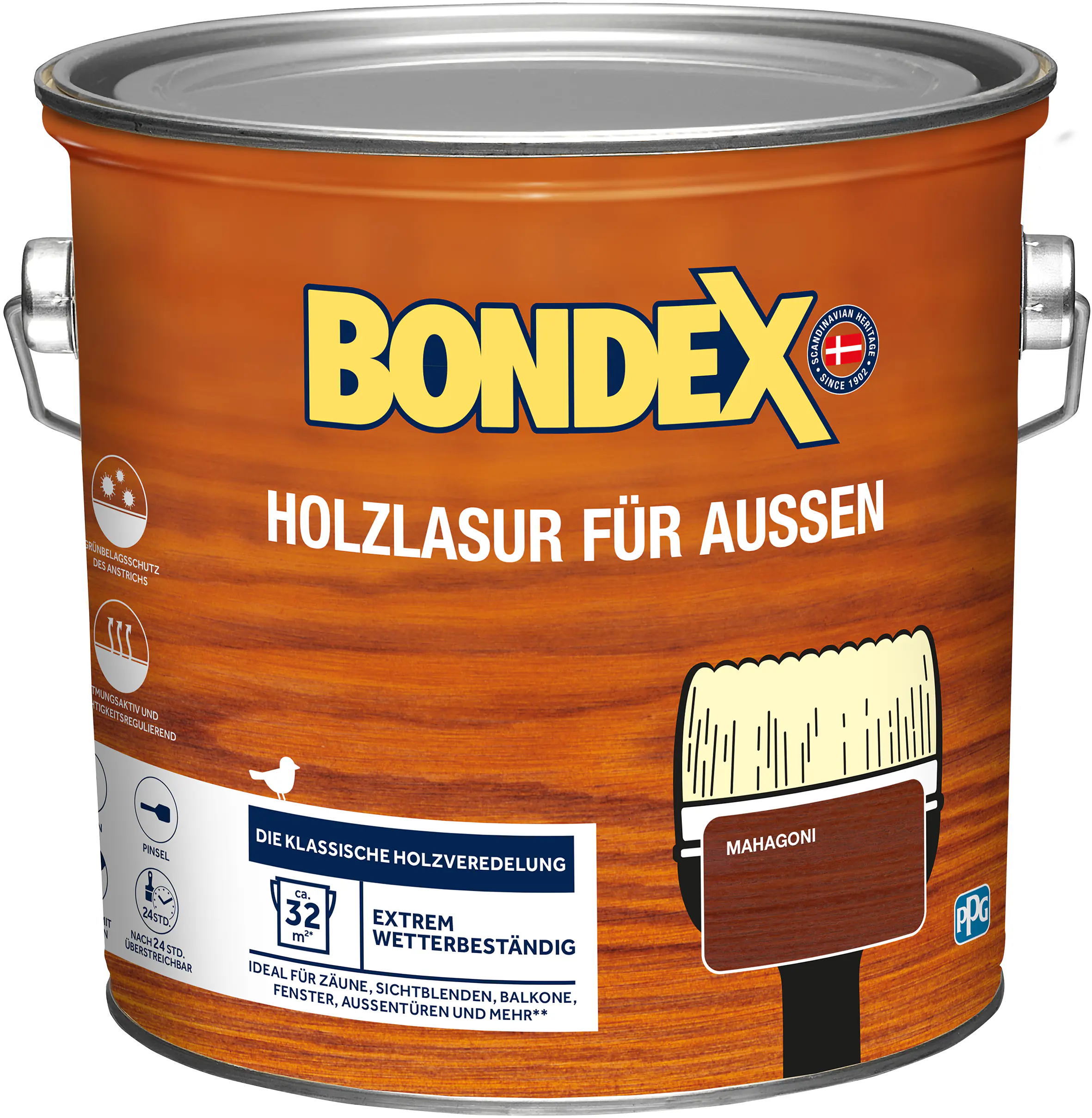 Bondex Holzlasur für Außen 2,5 L mahagoni