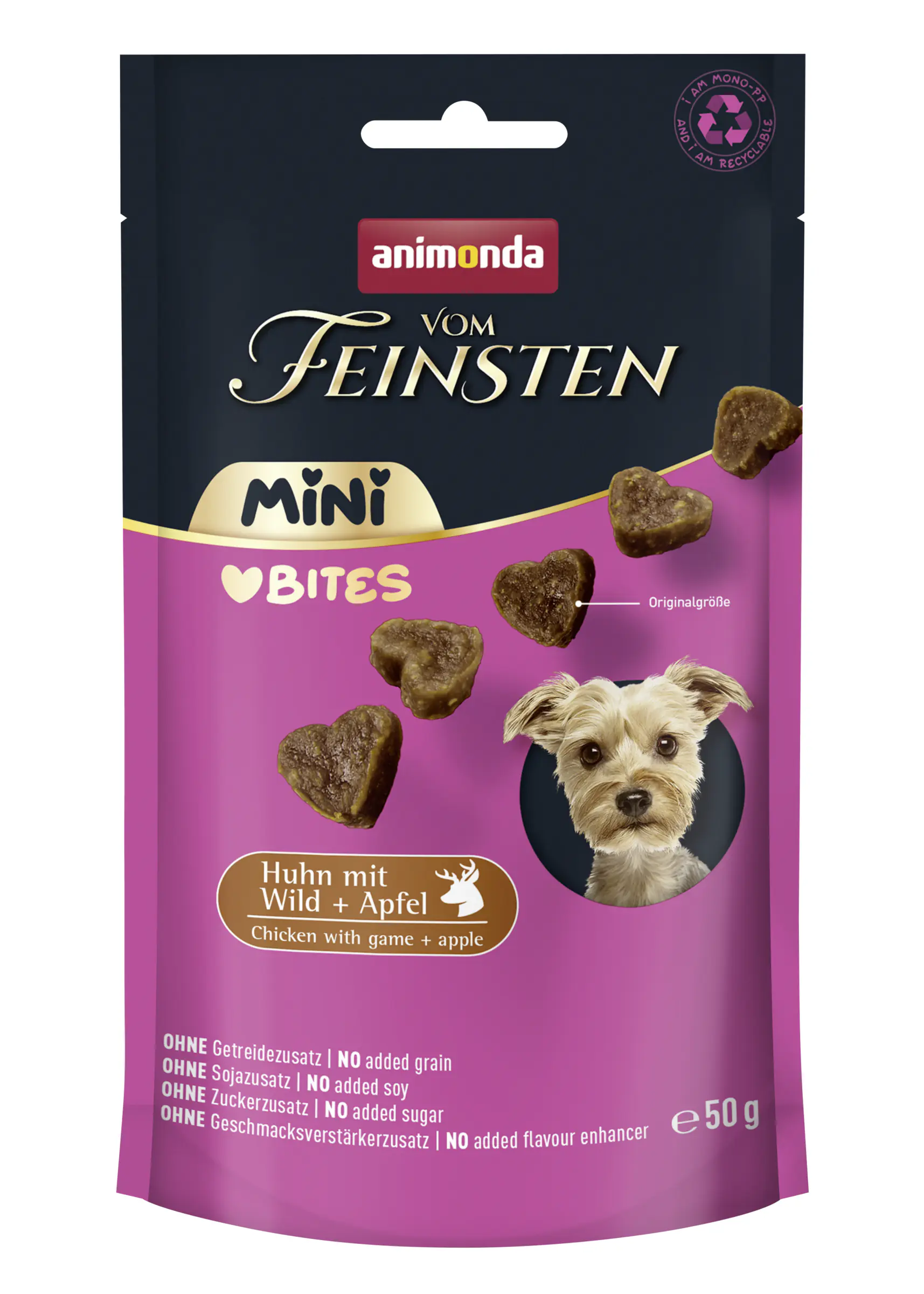 Animonda vom Feinsten Mini Love Bites Hundesnack Adult 50 g Huhn mit Wild & Apfel