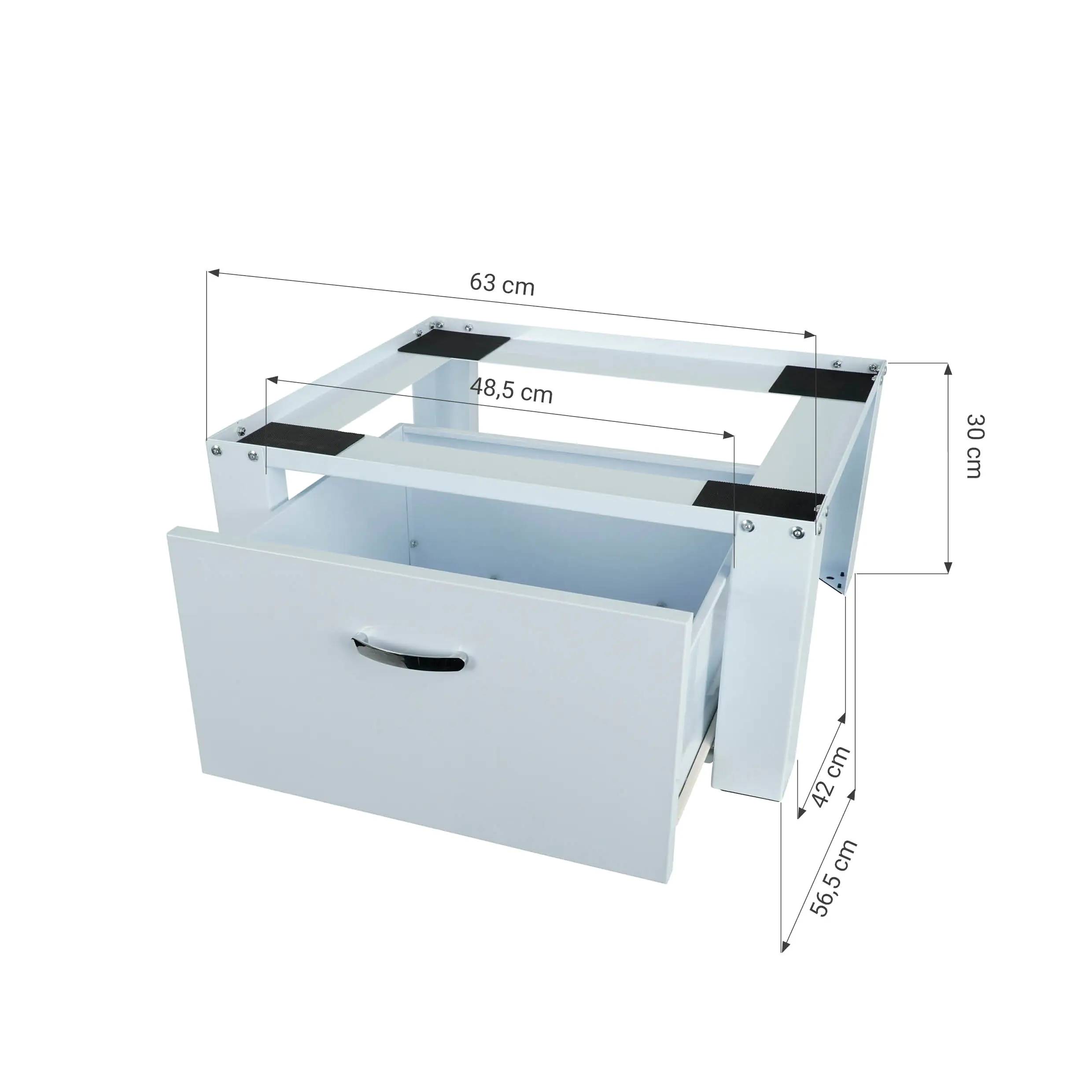 Respekta Waschmaschinen Erhöhung mit Schublade 30 x 63 x 56,5 cm (H x B x T) weiß