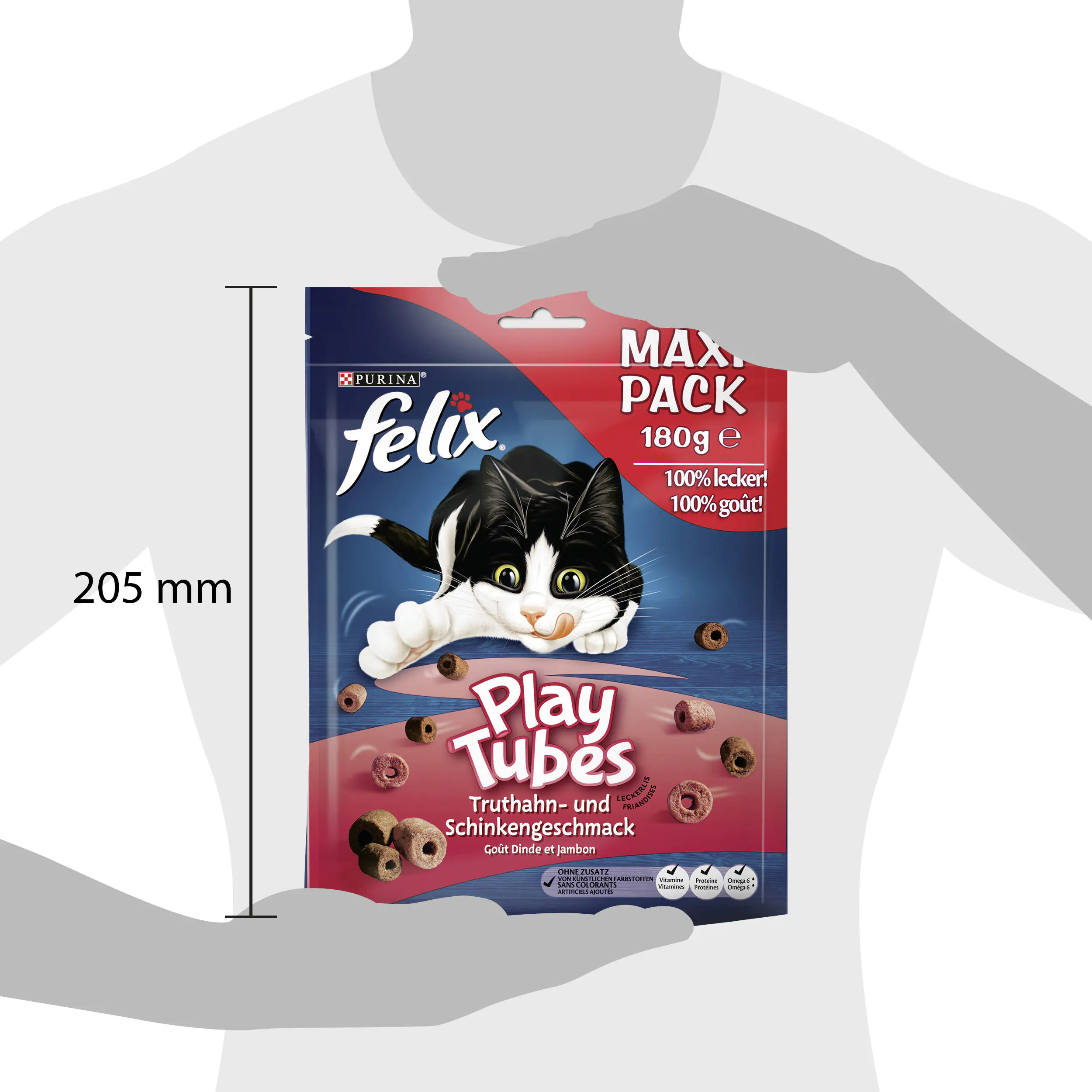 Felix Play Tubes Truthahn Schinken Katzensnacks 180g