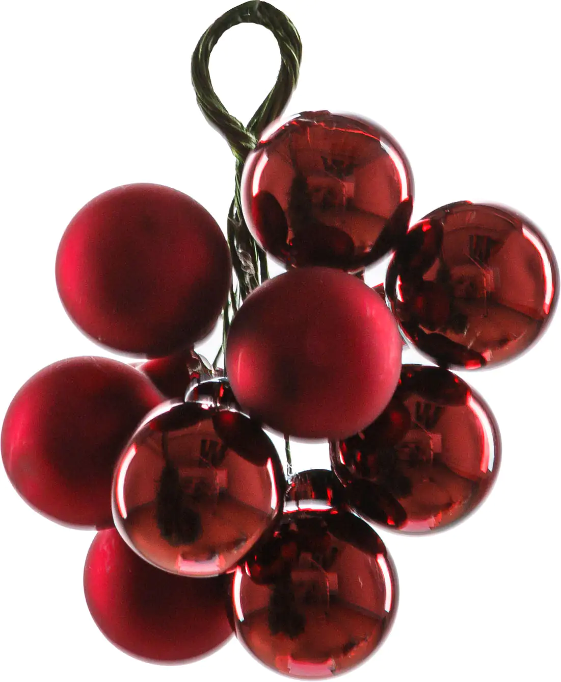 TrendLine Weihnachtskugeln aus Glas auf Draht Ø 2 cm ochsenblut 10 Stück