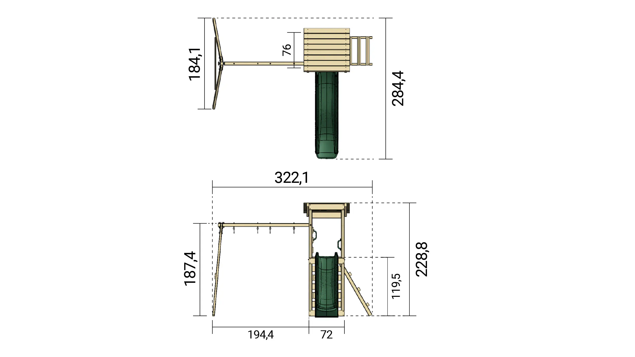 Weka Spielturm Neapel 322,1 x 284,4 x 228,8 cm