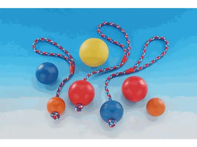Nobby Vollgummi Ball mit Seil 6 cm
