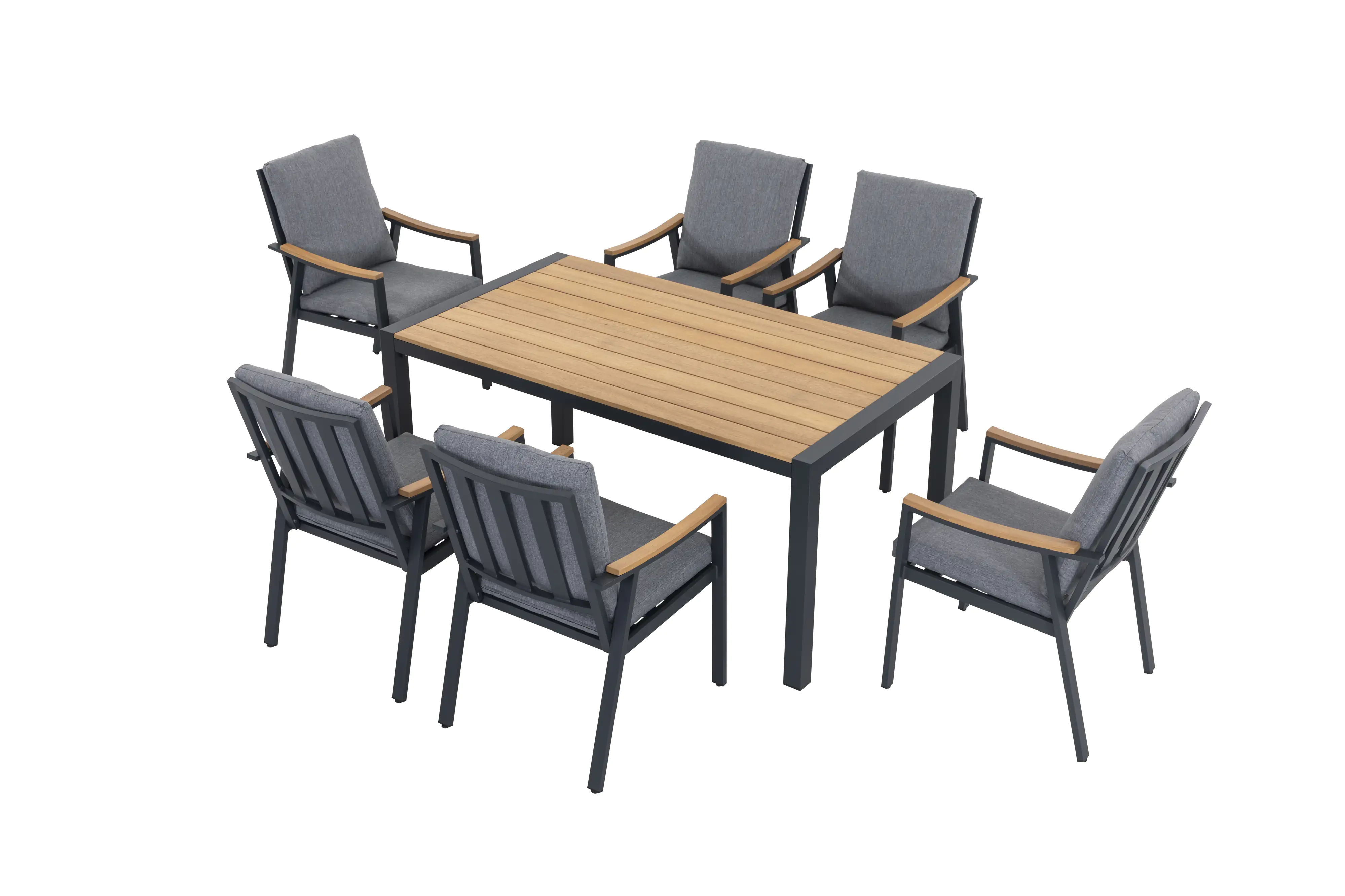 Primaster Dining Möbelset Eukalyptus Shanghai 7-teilig