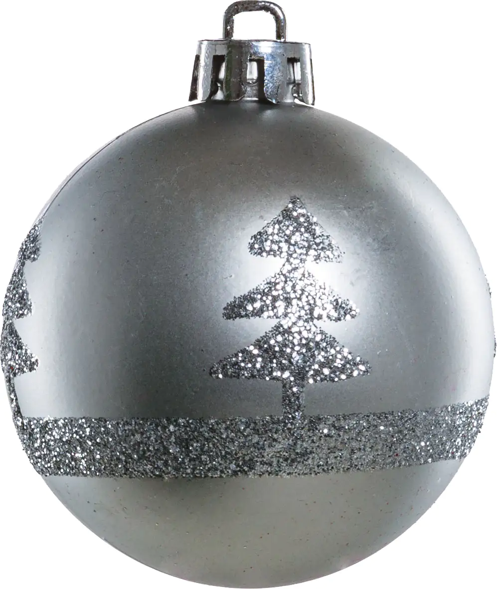 TrendLine Weihnachtskugeln bruchfest, langlebig Ø 6 cm silber mattiert 6 Stück