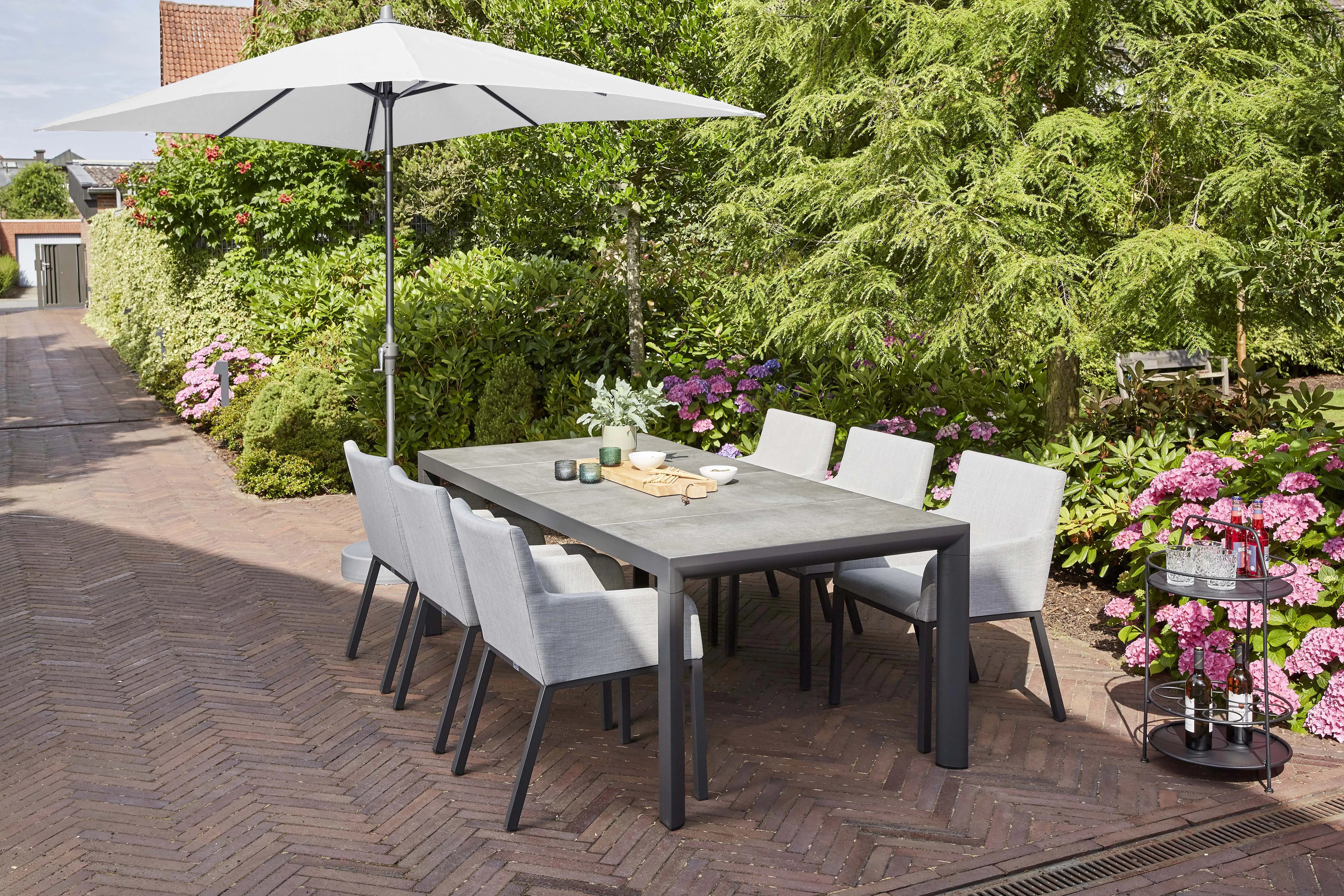 Siena Garden Sonnenschirm Avio grau 300 x 200 cm