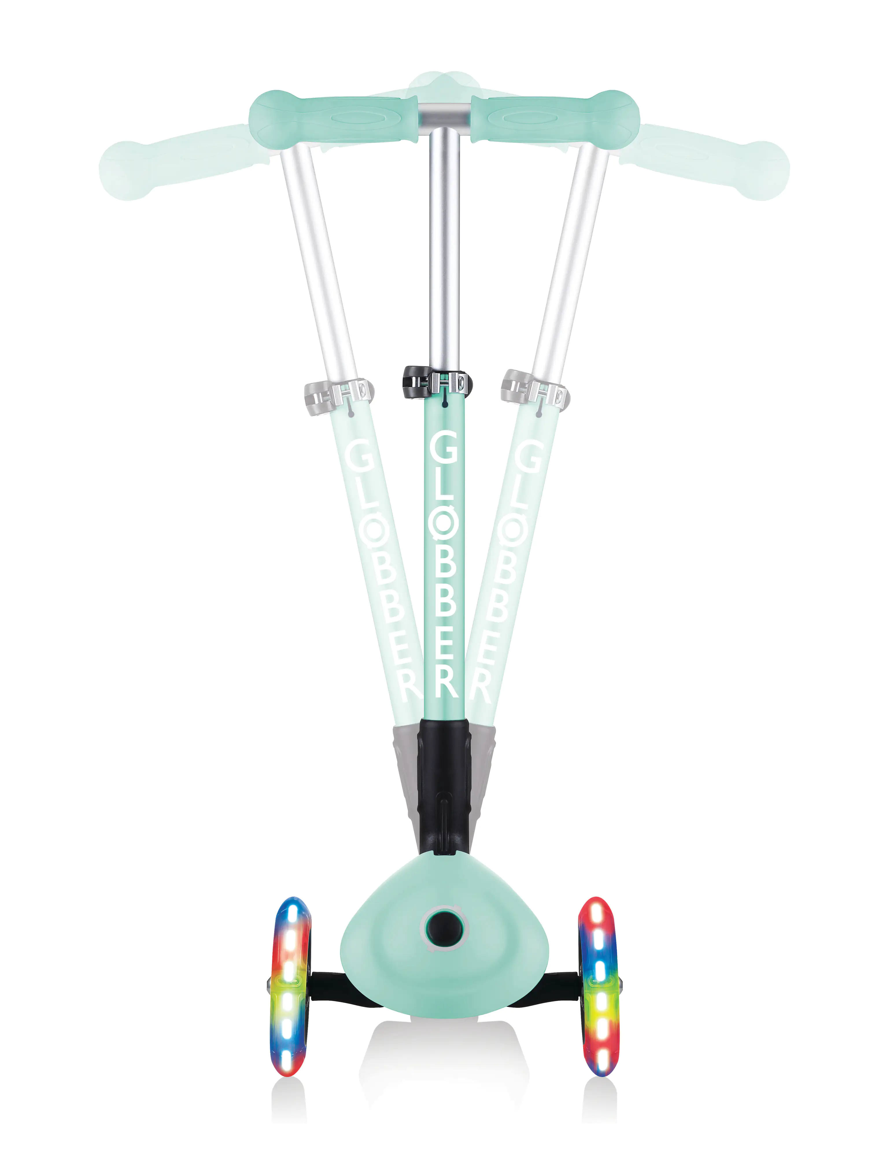 Globber Scooter Junior Foldable Lights mint-Tribal mit Leuchtrollen