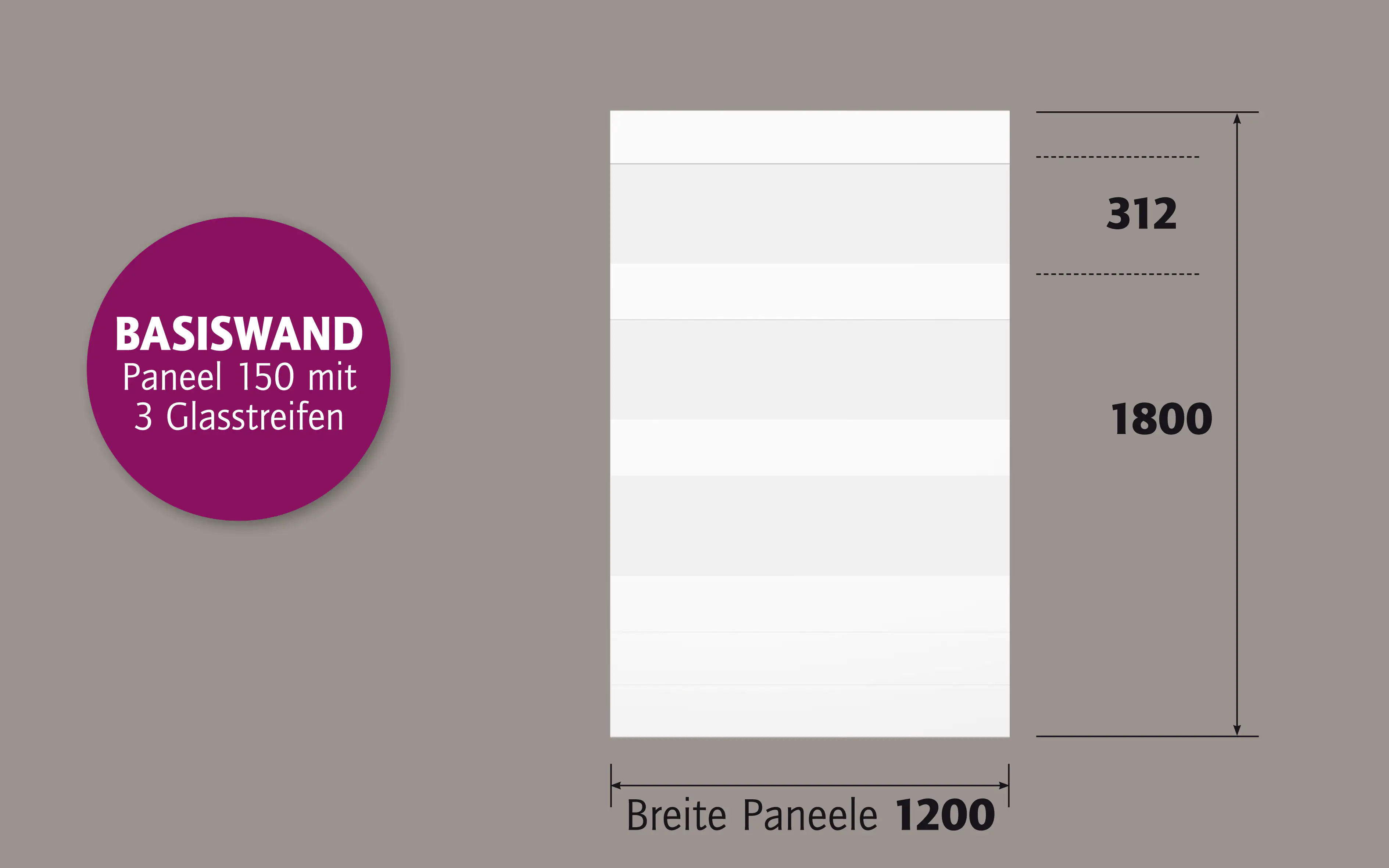 Ambiente Alu-Zaun Paneel 150 + ESG 8 mm 120 cm x 180 cm 22 mm stark