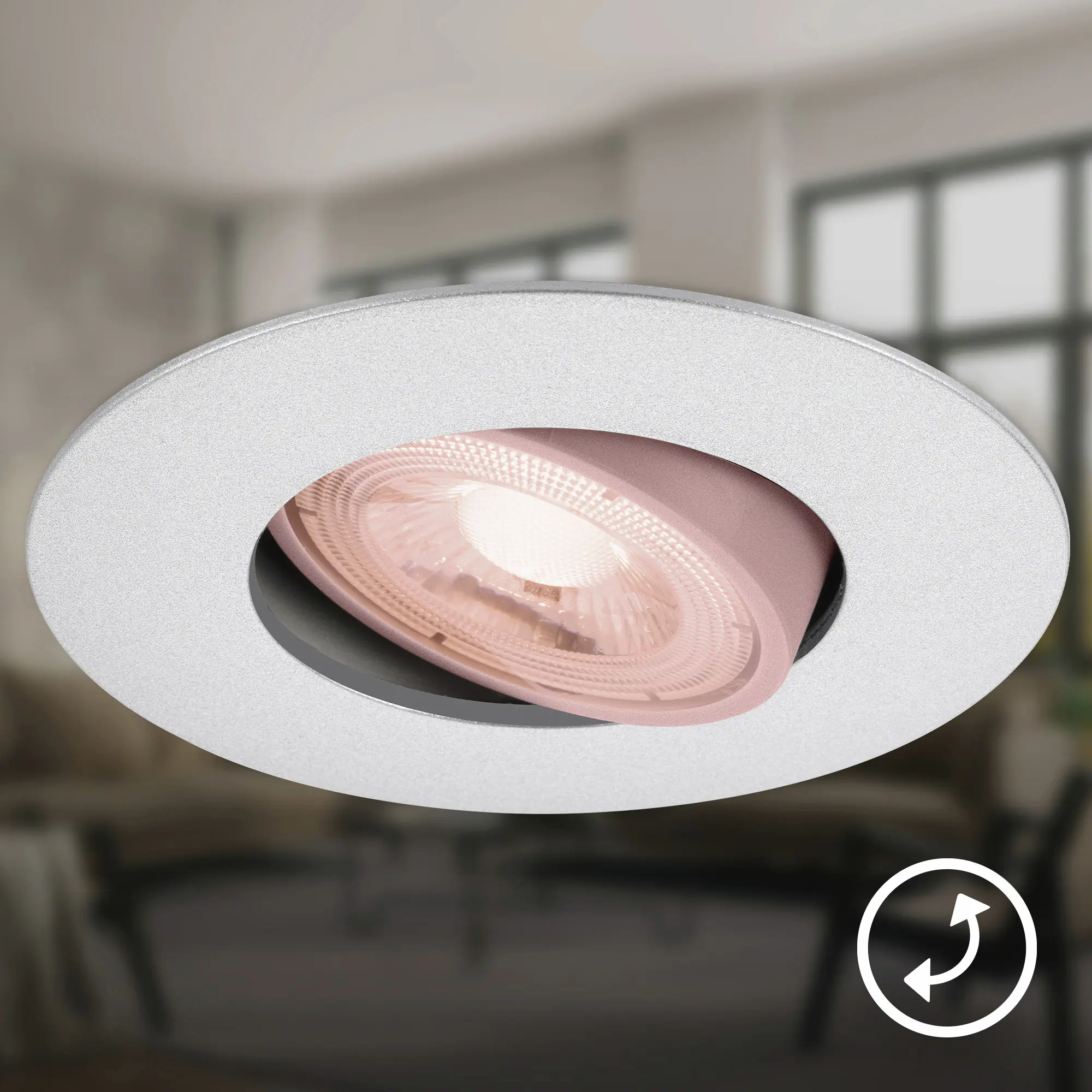 Briloner LED Einbauleuchten Dimara Ø 9 x 2,4 cm warmweiß/neutralweiß chrom dimmbar 3er-Set