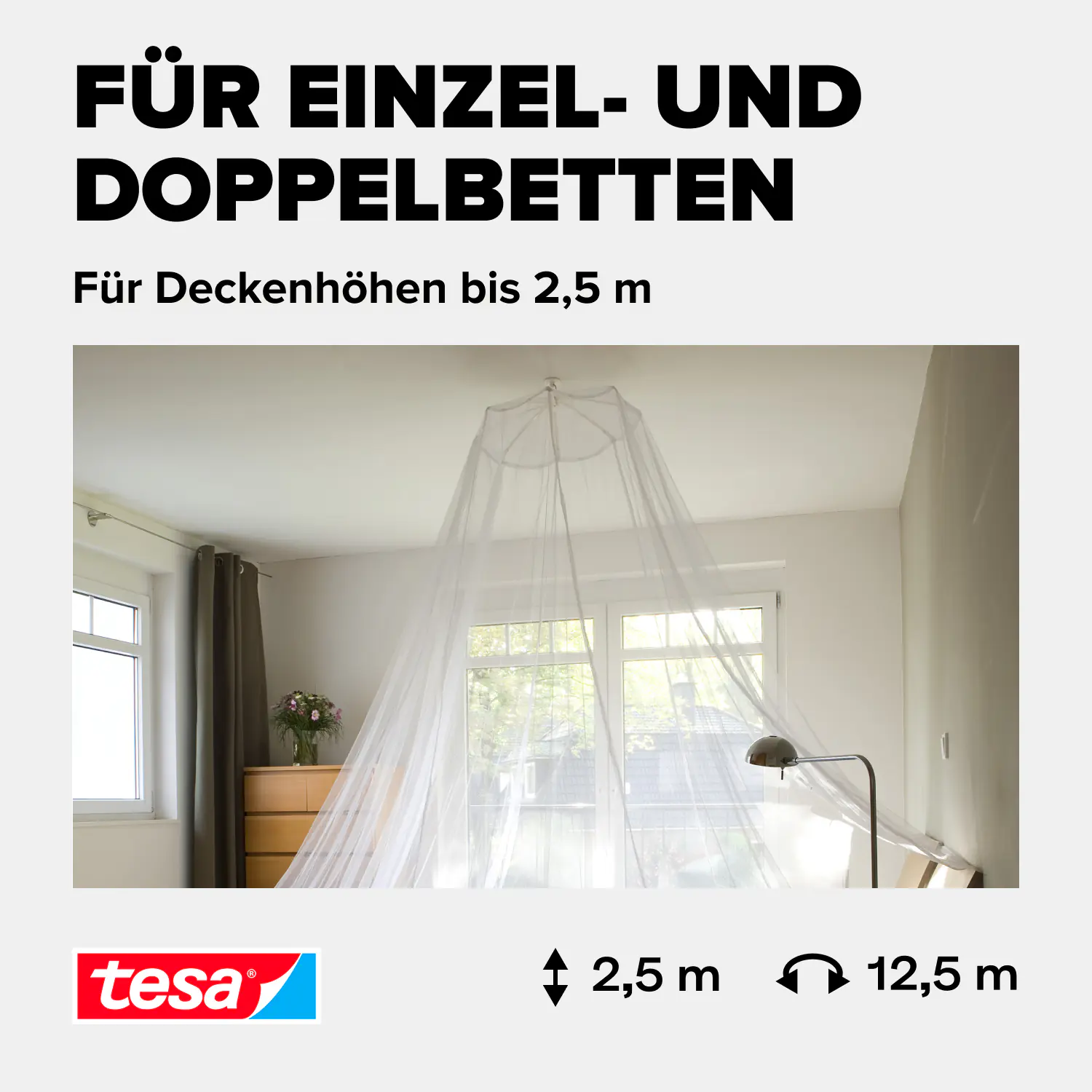 tesa Moskitonetz Comfort 2,5 x 12,5 m weiß
